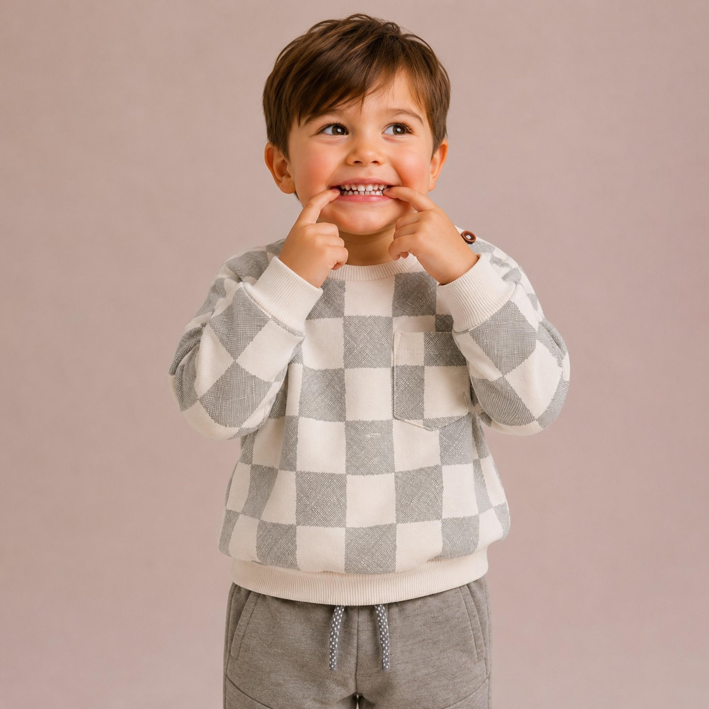 طقم سويت شيرت كاروهات بأكمام طويلة وبنطال جوجر من ديركجي-boys-clothing-setsandcoords-image-3