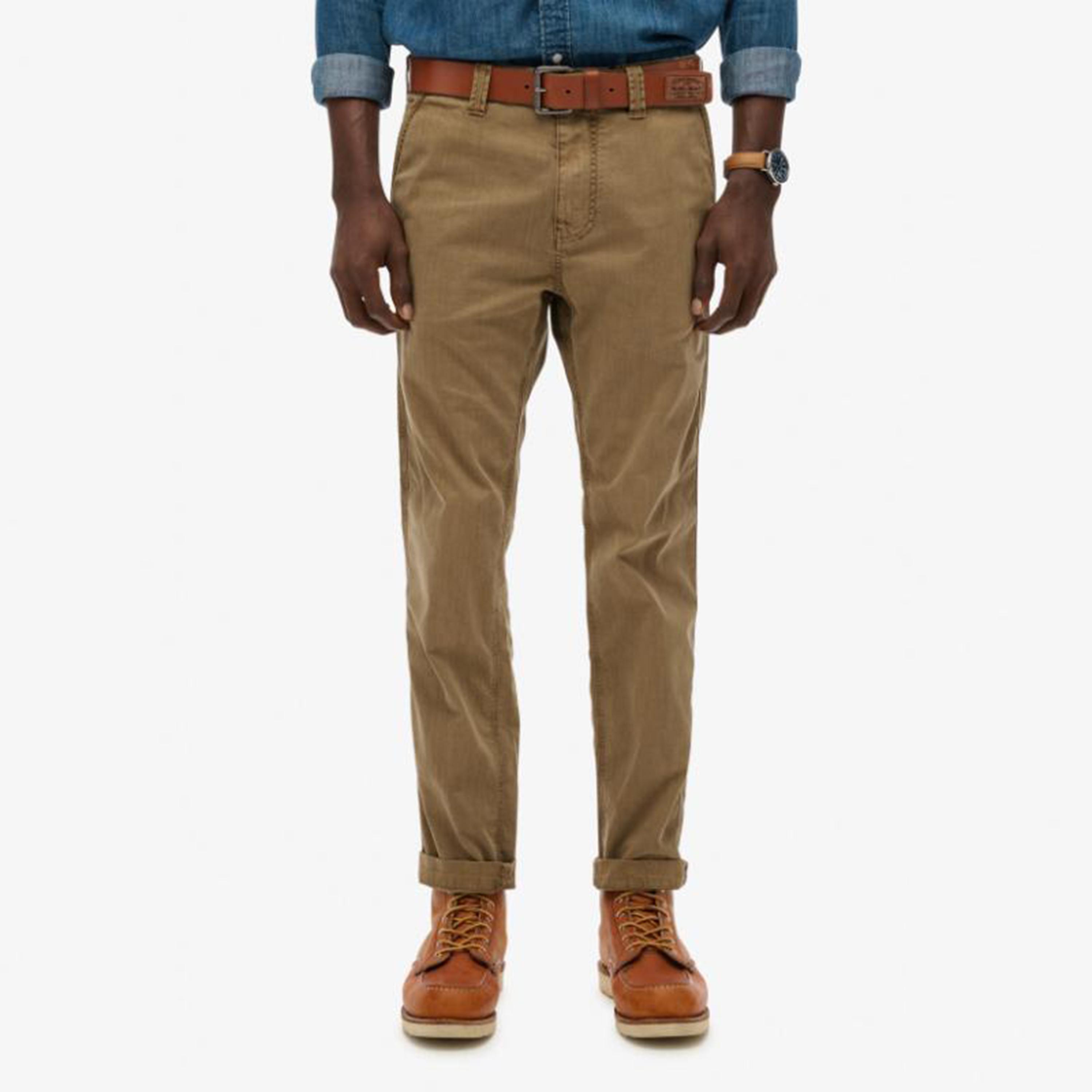 بنطلون تشينو رجالي سادة بخصر متوسط وإغلاق بأزرار وسحاب من سوبر دراي-men-clothing-bottoms-trousersandchinos-chinos-image-5