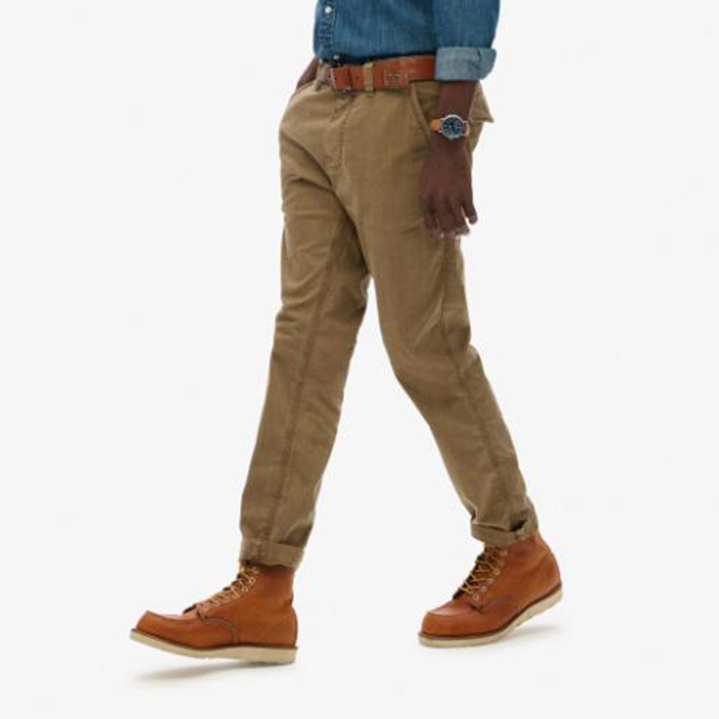 بنطلون تشينو رجالي سادة بخصر متوسط وإغلاق بأزرار وسحاب من سوبر دراي-men-clothing-bottoms-trousersandchinos-chinos-image-2