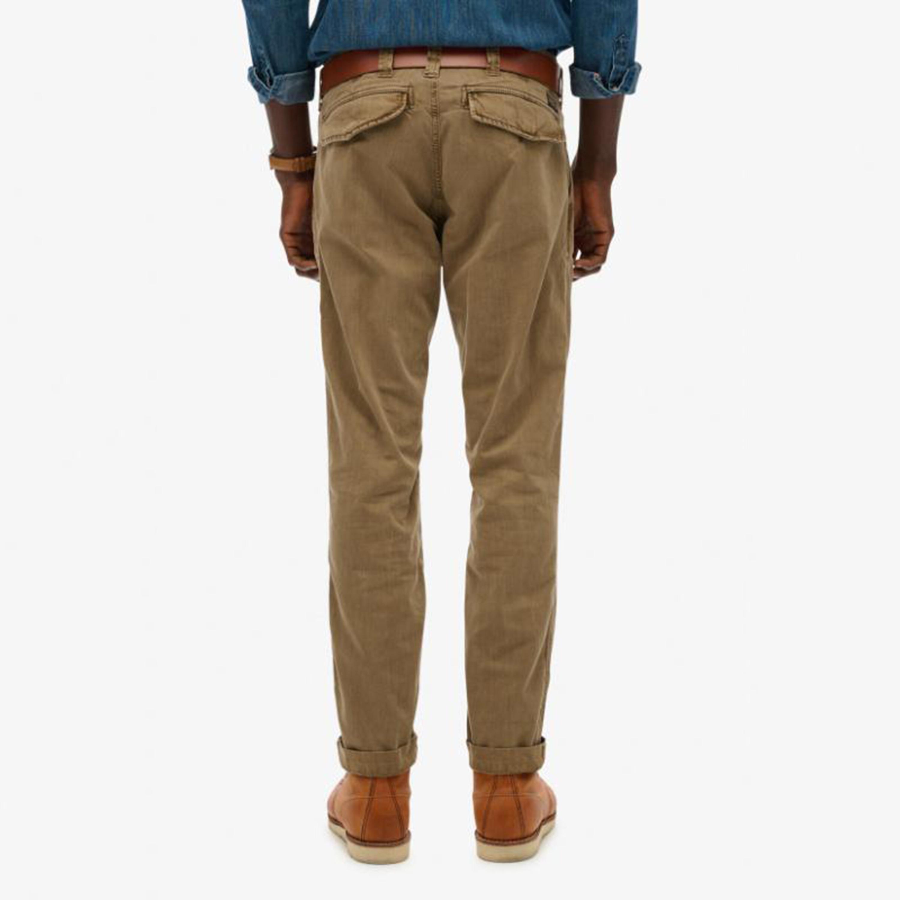 بنطلون تشينو رجالي سادة بخصر متوسط وإغلاق بأزرار وسحاب من سوبر دراي-men-clothing-bottoms-trousersandchinos-chinos-image-1