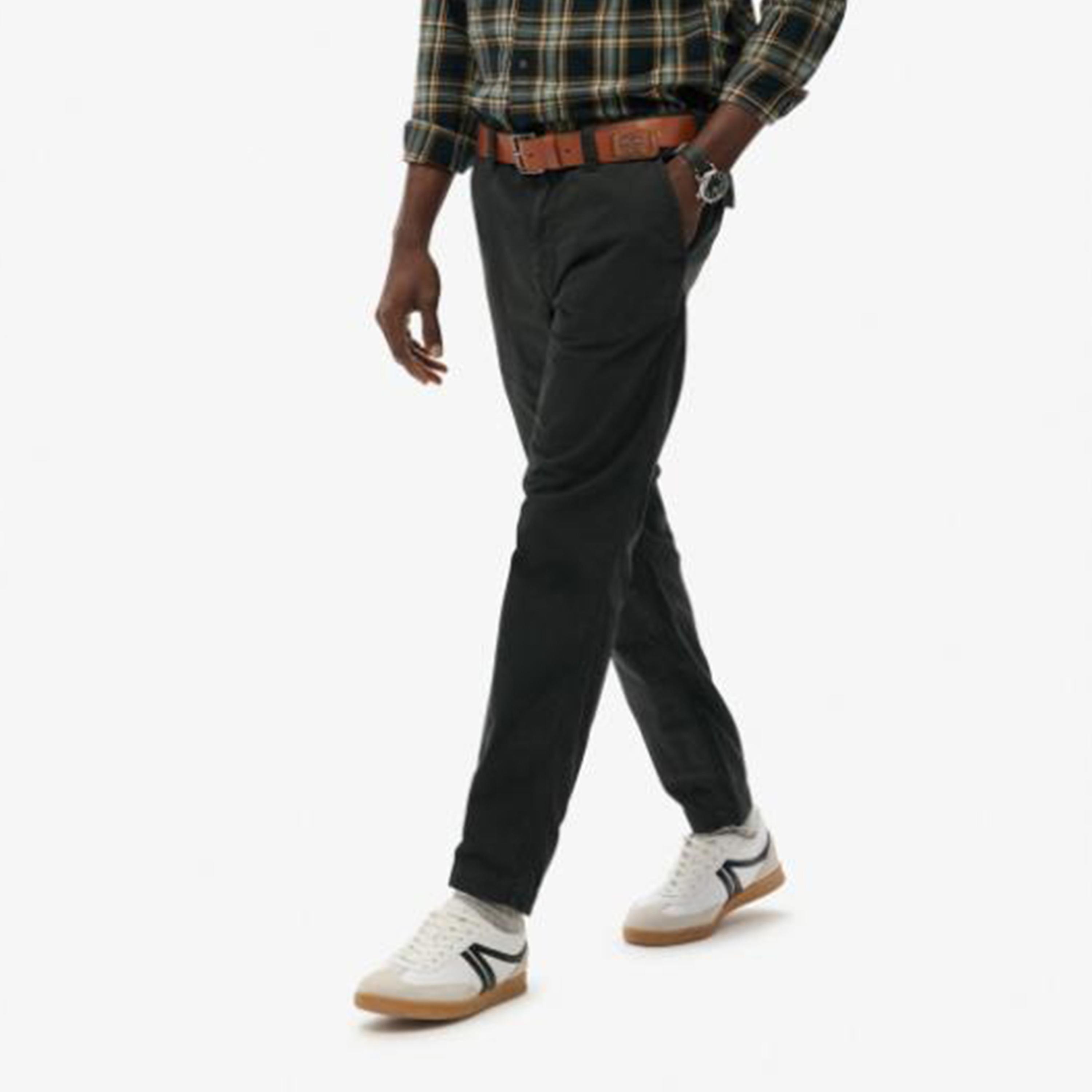 بنطلون تشينو رجالي سادة بخصر متوسط وإغلاق بأزرار وسحاب من سوبر دراي-men-clothing-bottoms-trousersandchinos-chinos-image-2
