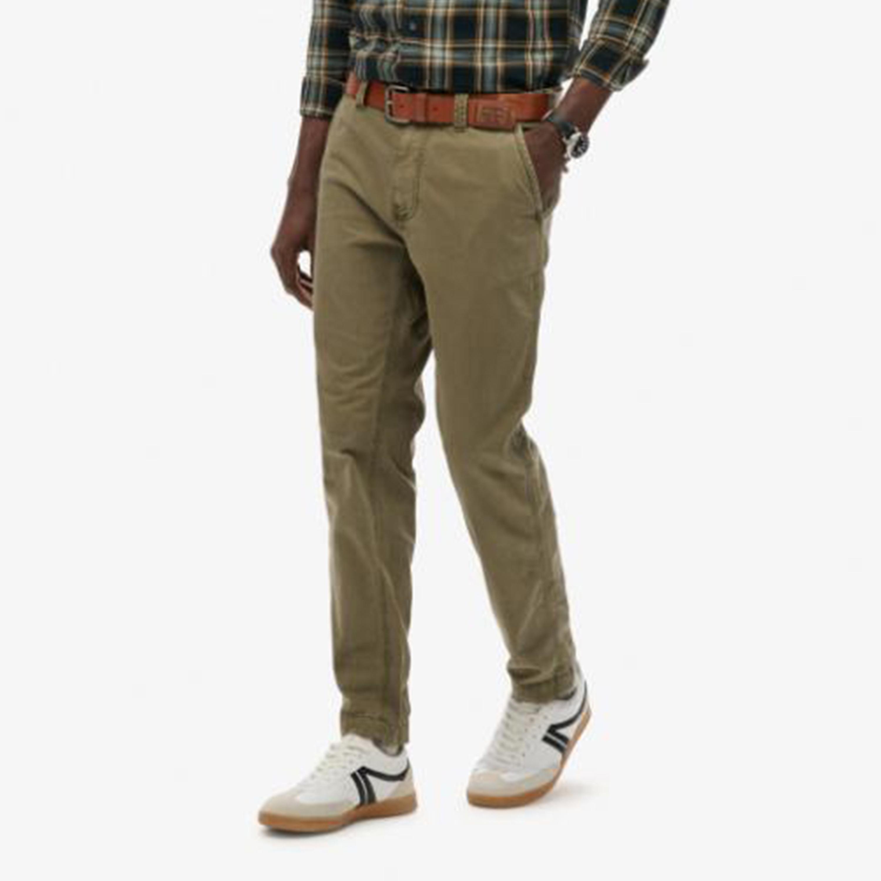 بنطلون تشينو رجالي سادة بخصر متوسط وإغلاق بأزرار وسحاب من سوبر دراي-men-clothing-bottoms-trousersandchinos-chinos-image-2