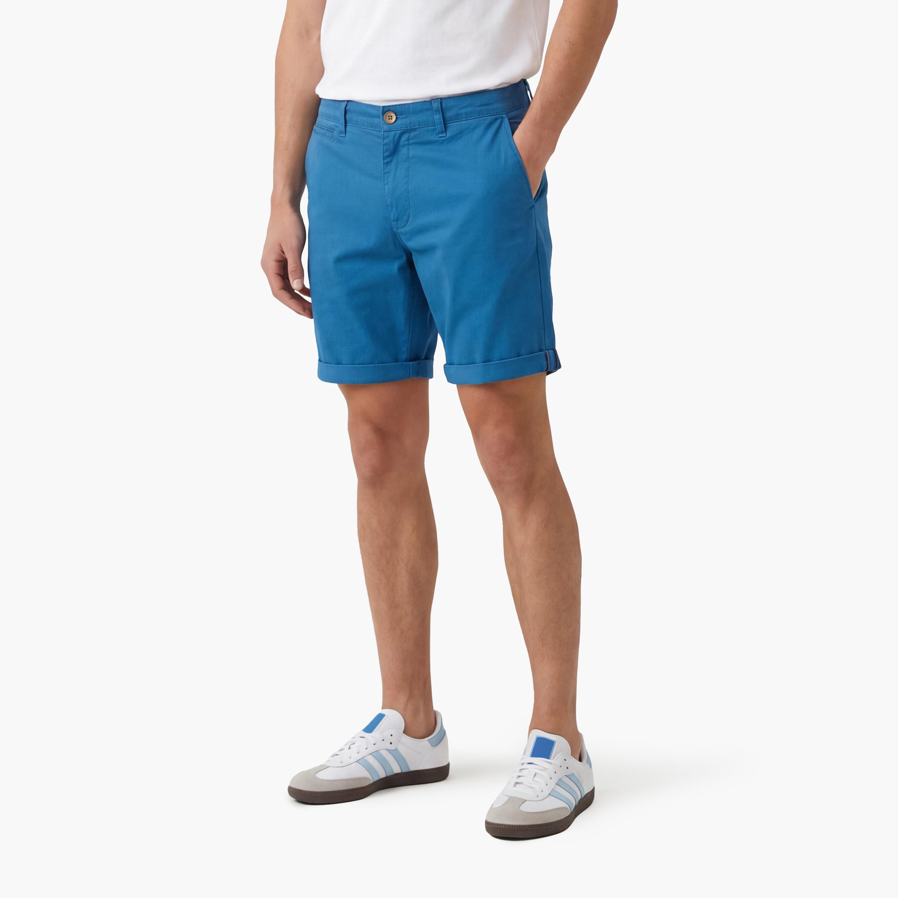 Superdry Plain Mid-Rise Button and Zip Fly Men's Chino Shorts-men-clothing-bottoms-shorts-image-1