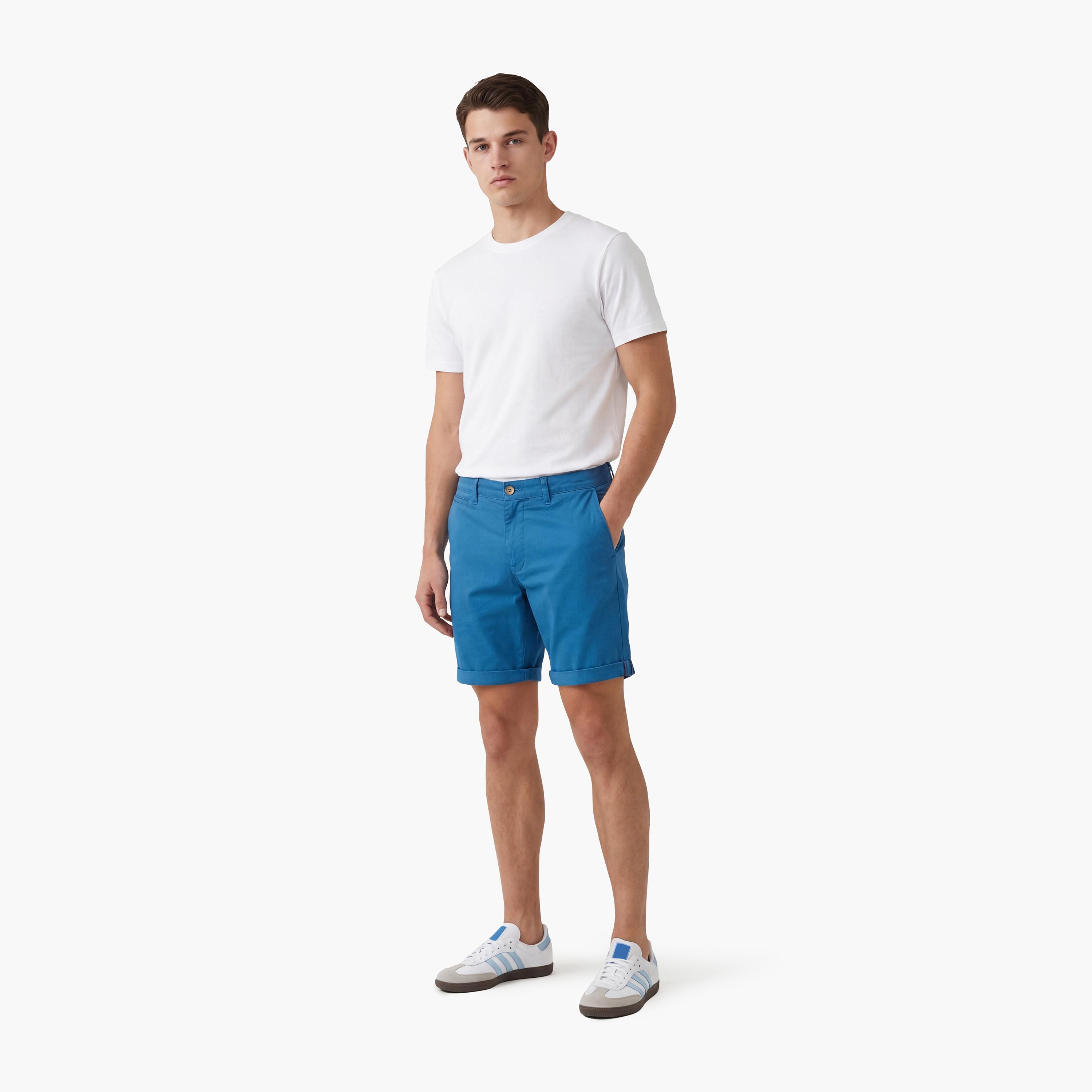 Superdry Plain Mid-Rise Button and Zip Fly Men's Chino Shorts-men-clothing-bottoms-shorts-image-2