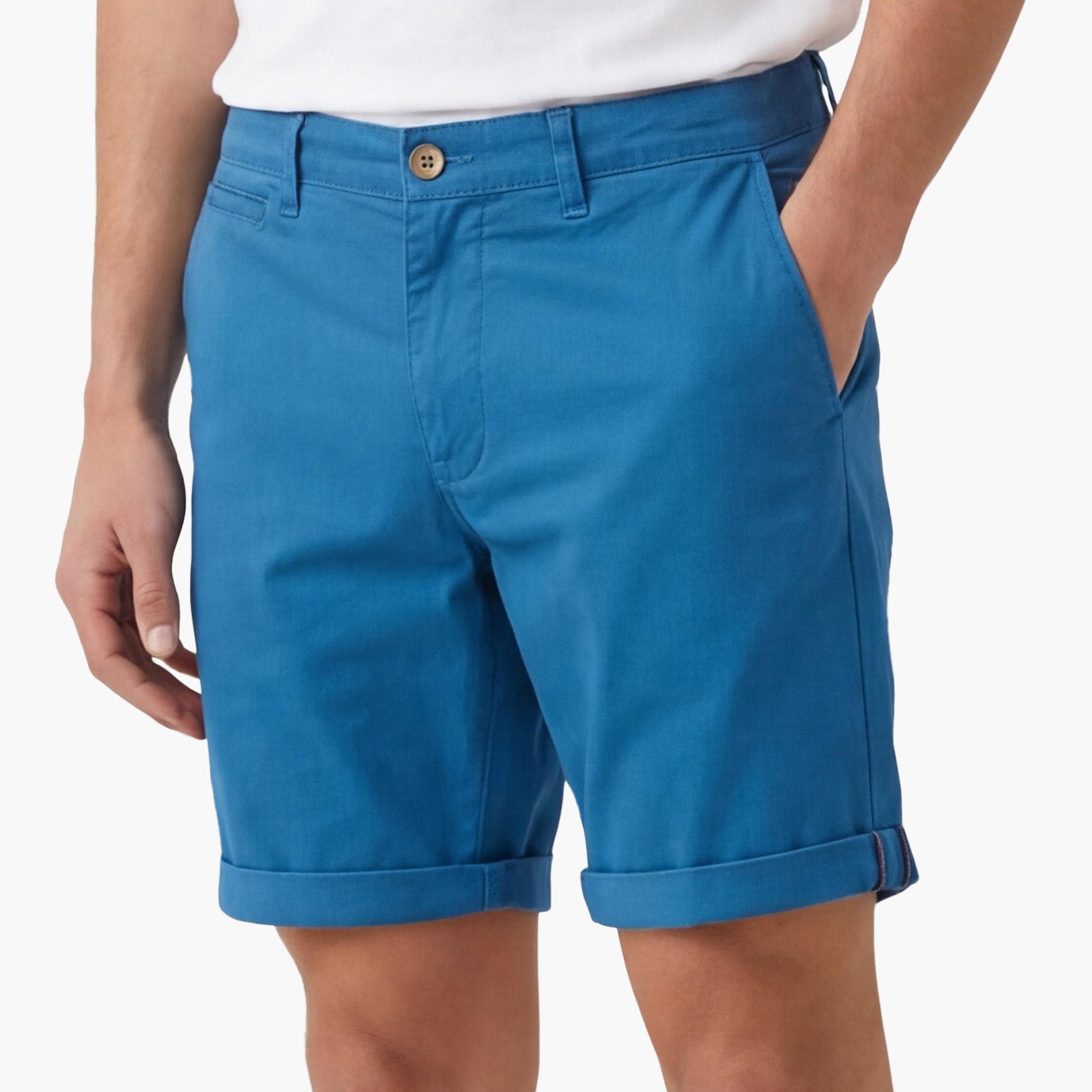 Superdry Plain Mid-Rise Button and Zip Fly Men's Chino Shorts-men-clothing-bottoms-shorts-image-4