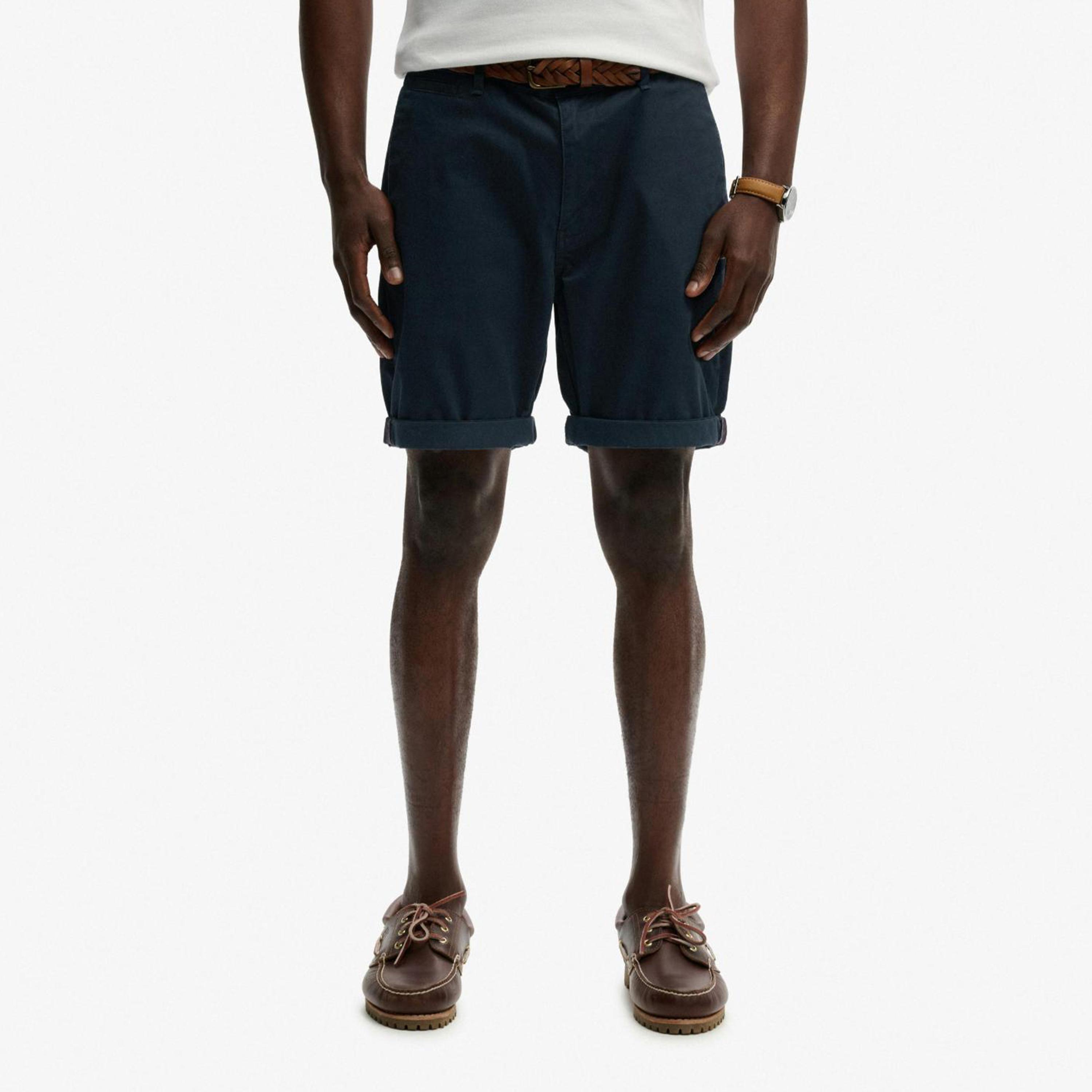 Superdry Plain Mid-Rise Button and Zip Fly Men's Chino Shorts-men-clothing-bottoms-shorts-image-1
