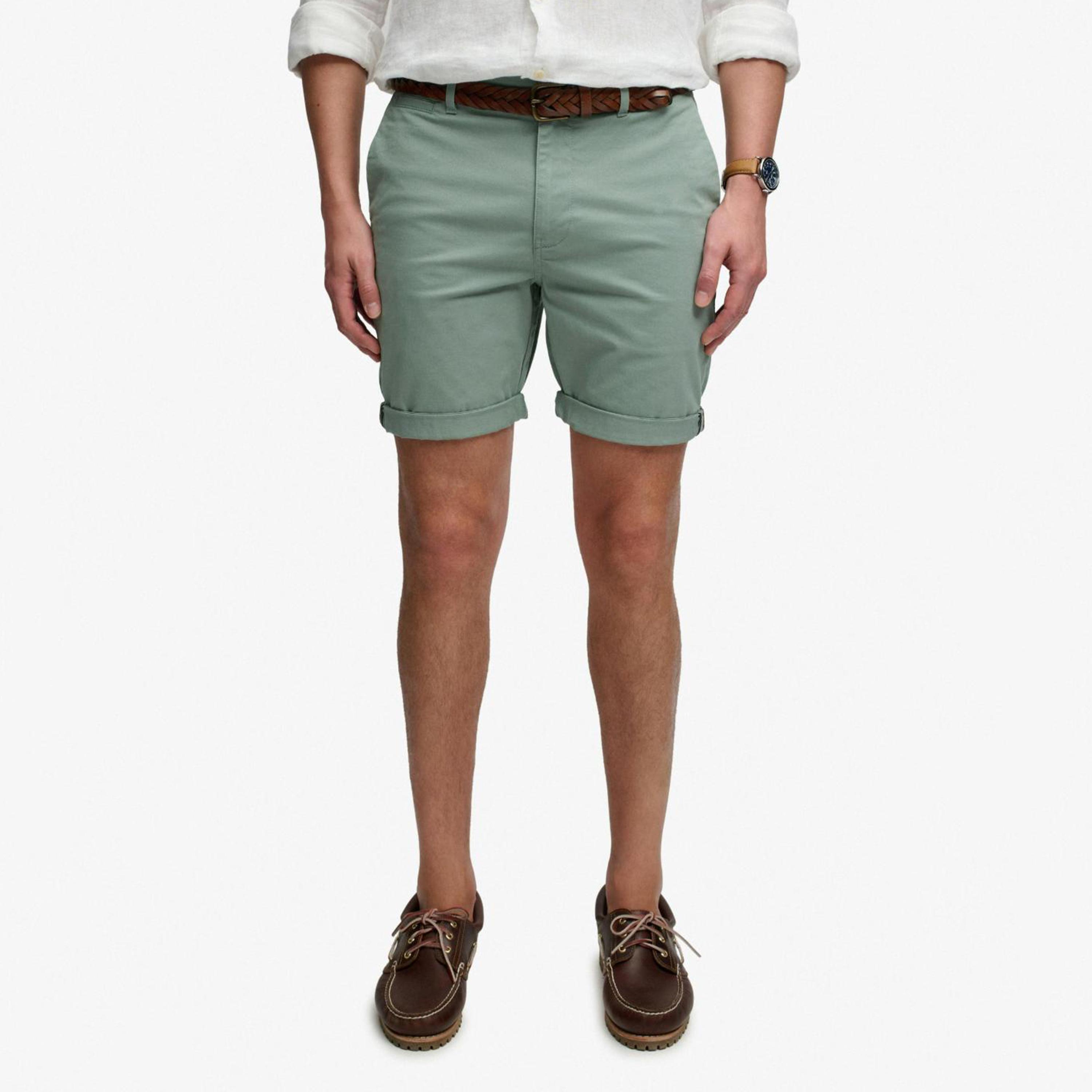 Superdry Plain Mid-Rise Button and Zip Fly Men's Chino Shorts-men-clothing-bottoms-shorts-image-1