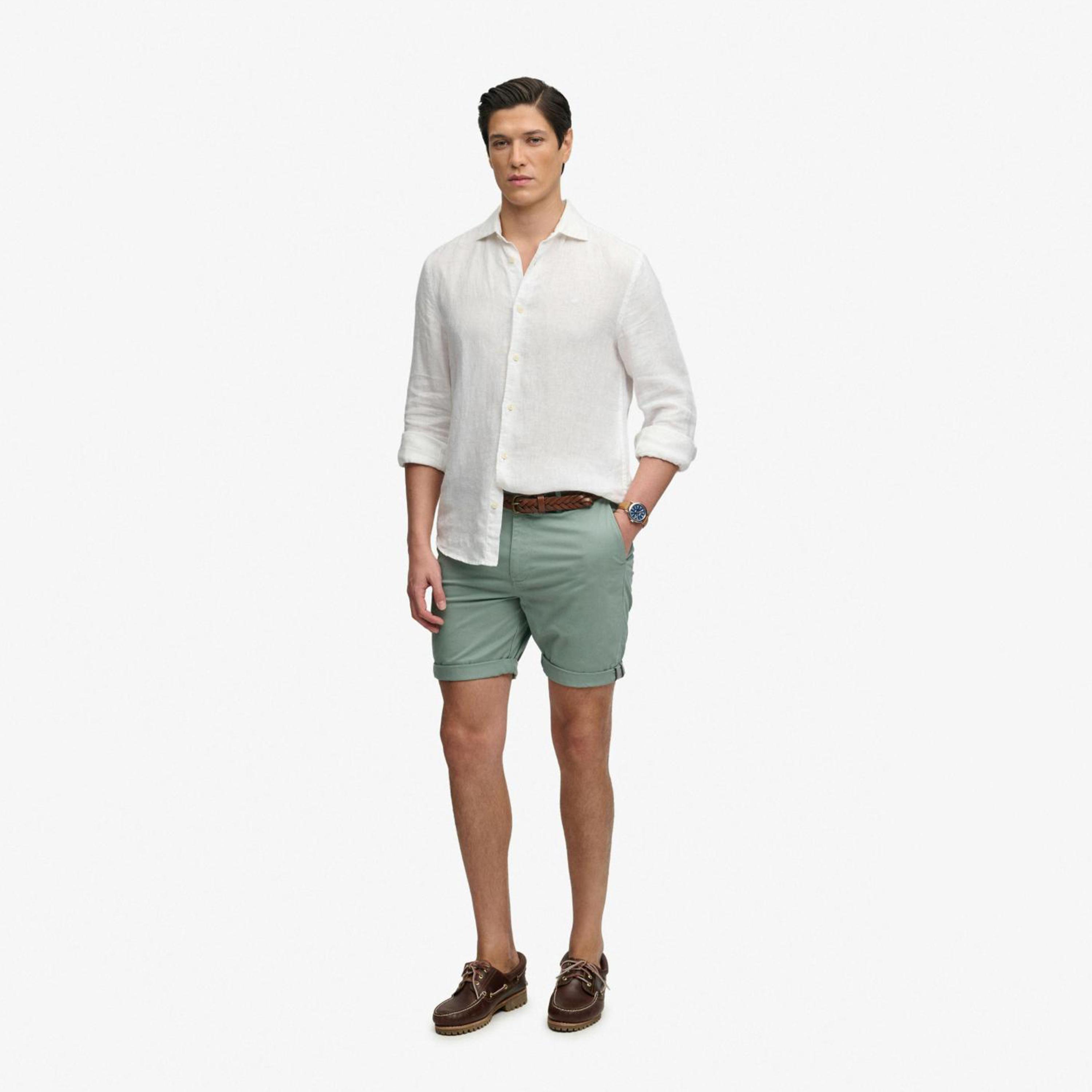 Superdry Plain Mid-Rise Button and Zip Fly Men's Chino Shorts-men-clothing-bottoms-shorts-image-2