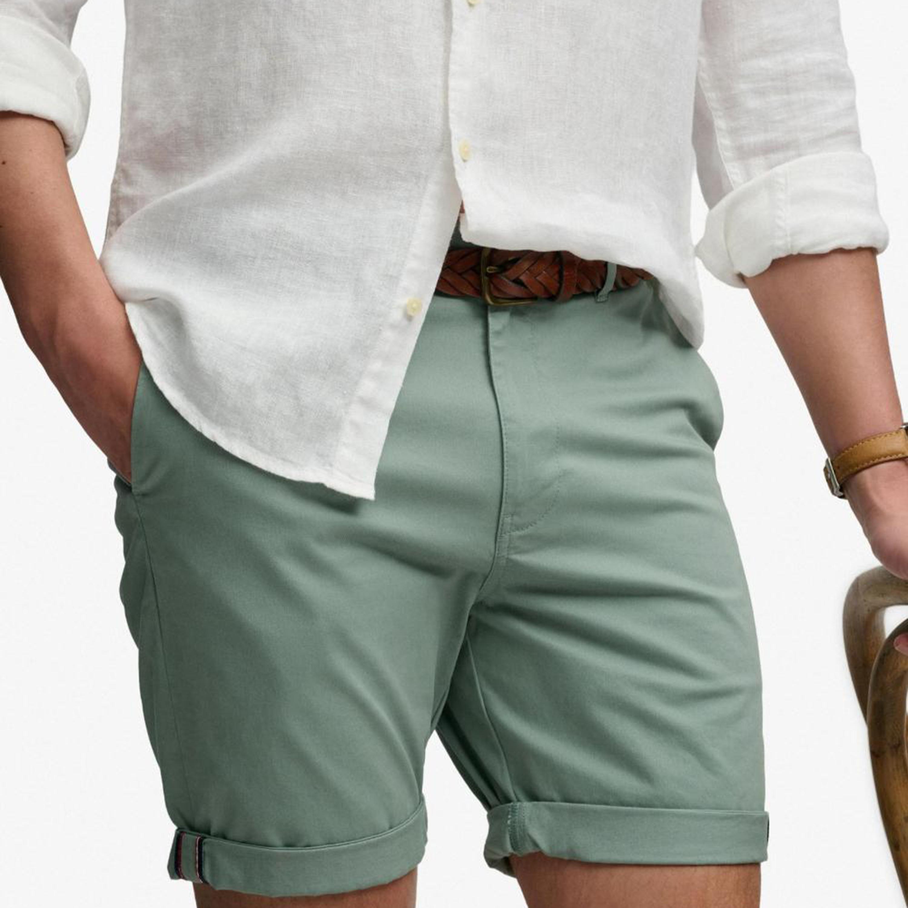 Superdry Plain Mid-Rise Button and Zip Fly Men's Chino Shorts-men-clothing-bottoms-shorts-image-4