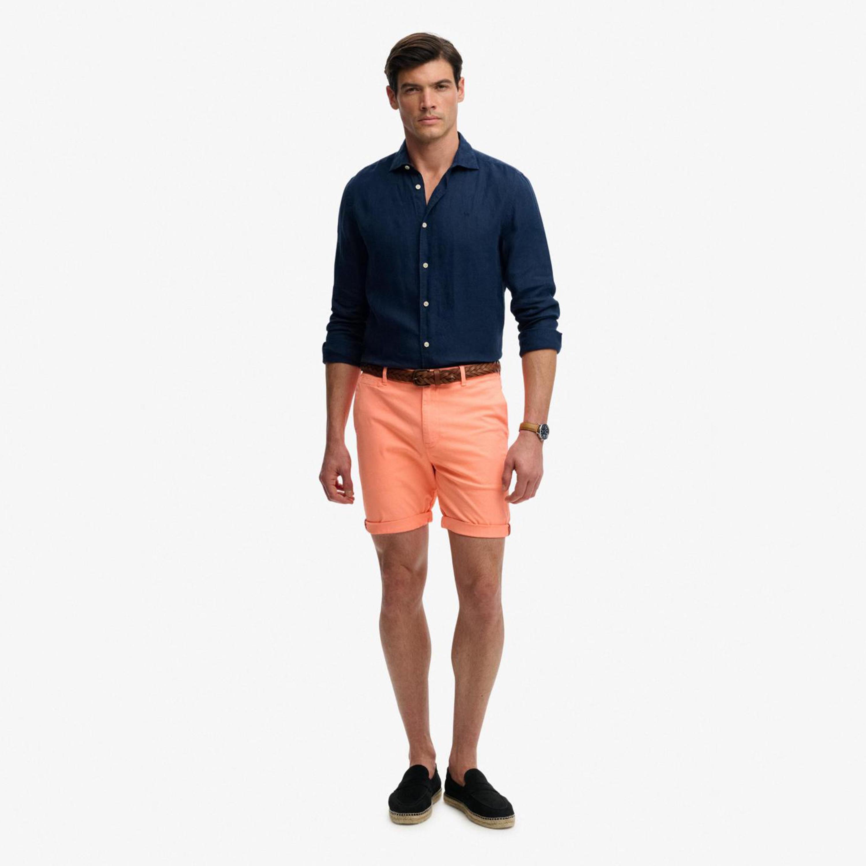 Superdry Plain Mid-Rise Button and Zip Fly Men's Chino Shorts-men-clothing-bottoms-shorts-image-2