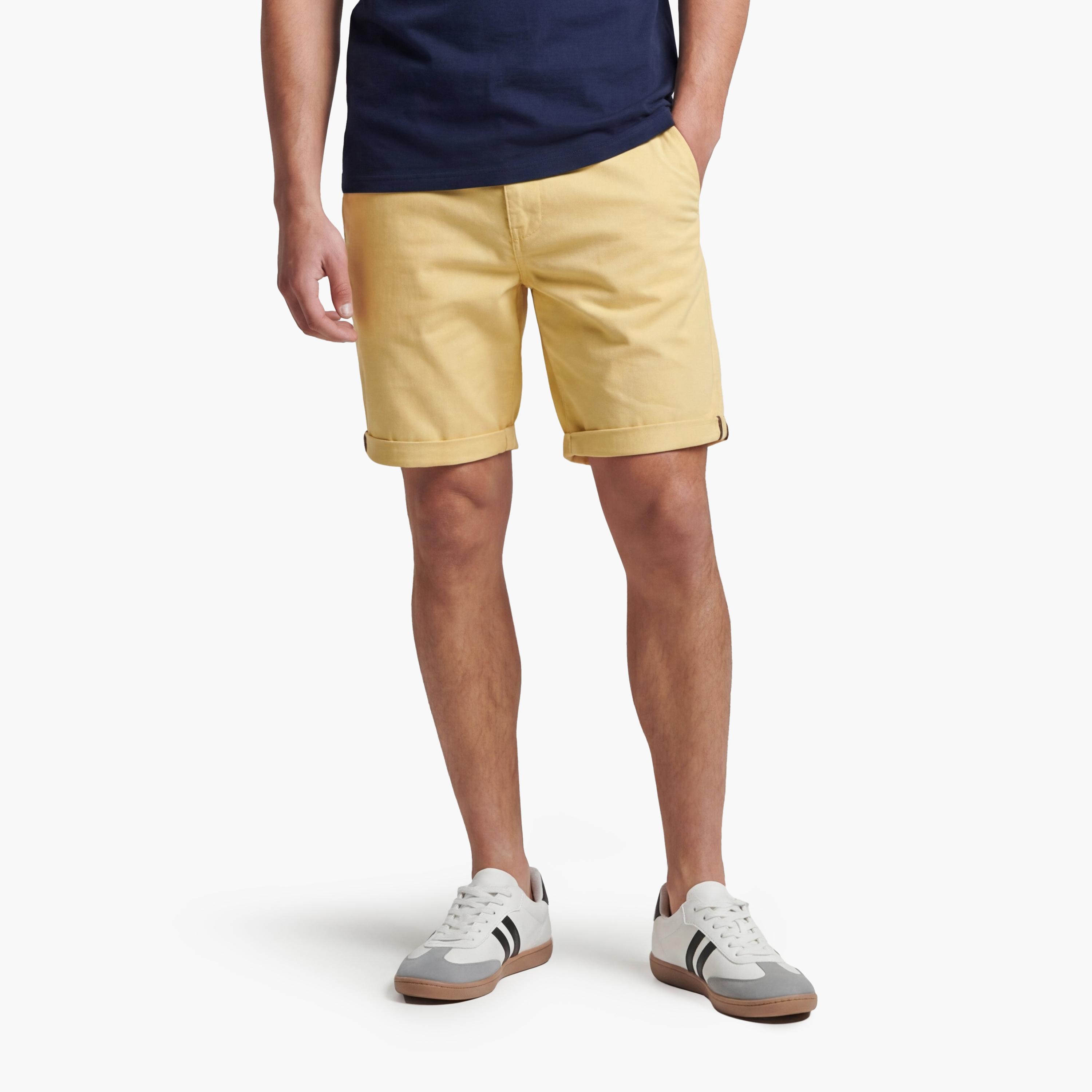 Superdry Plain Mid-Rise Button and Zip Fly Men's Chino Shorts-men-clothing-bottoms-shorts-image-1