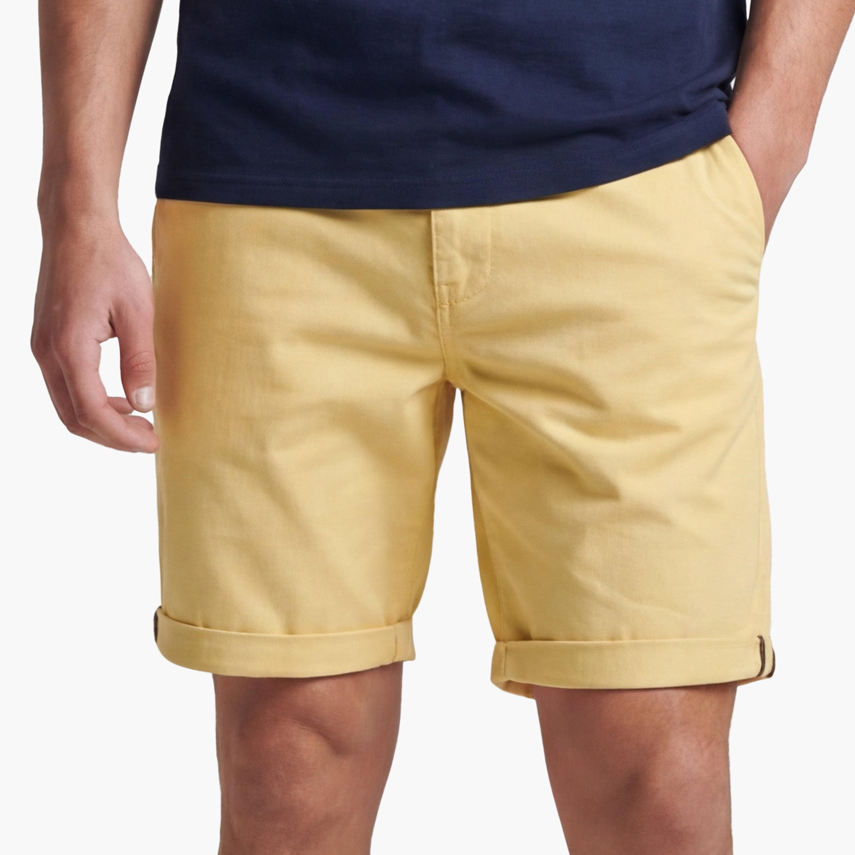 Superdry Plain Mid-Rise Button and Zip Fly Men's Chino Shorts-men-clothing-bottoms-shorts-image-4