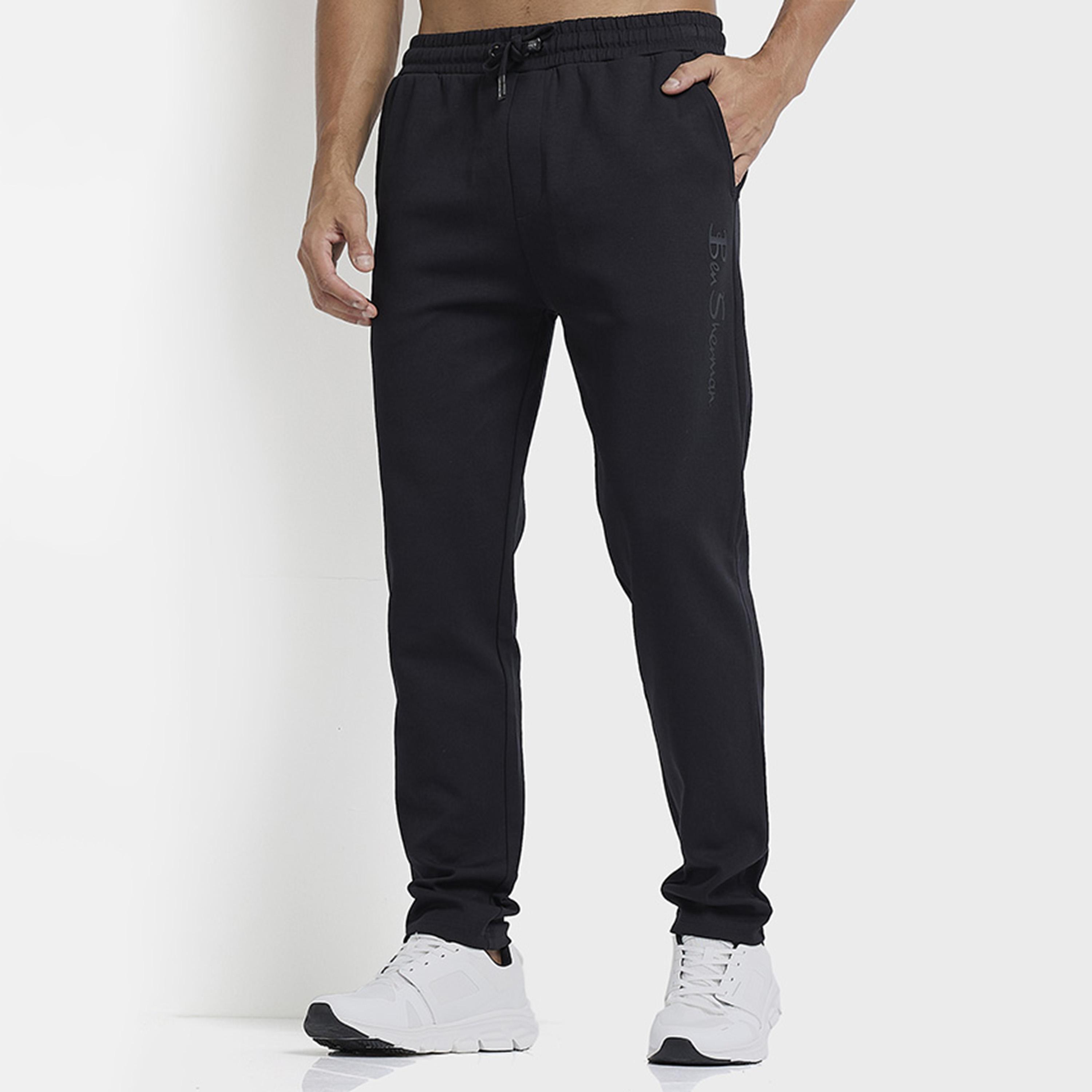 بنطال رياضي رجالي سادة بخصر متوسط ​​ورباط مطاطي من بن شيرمان-men-clothing-bottoms-joggers-image-9