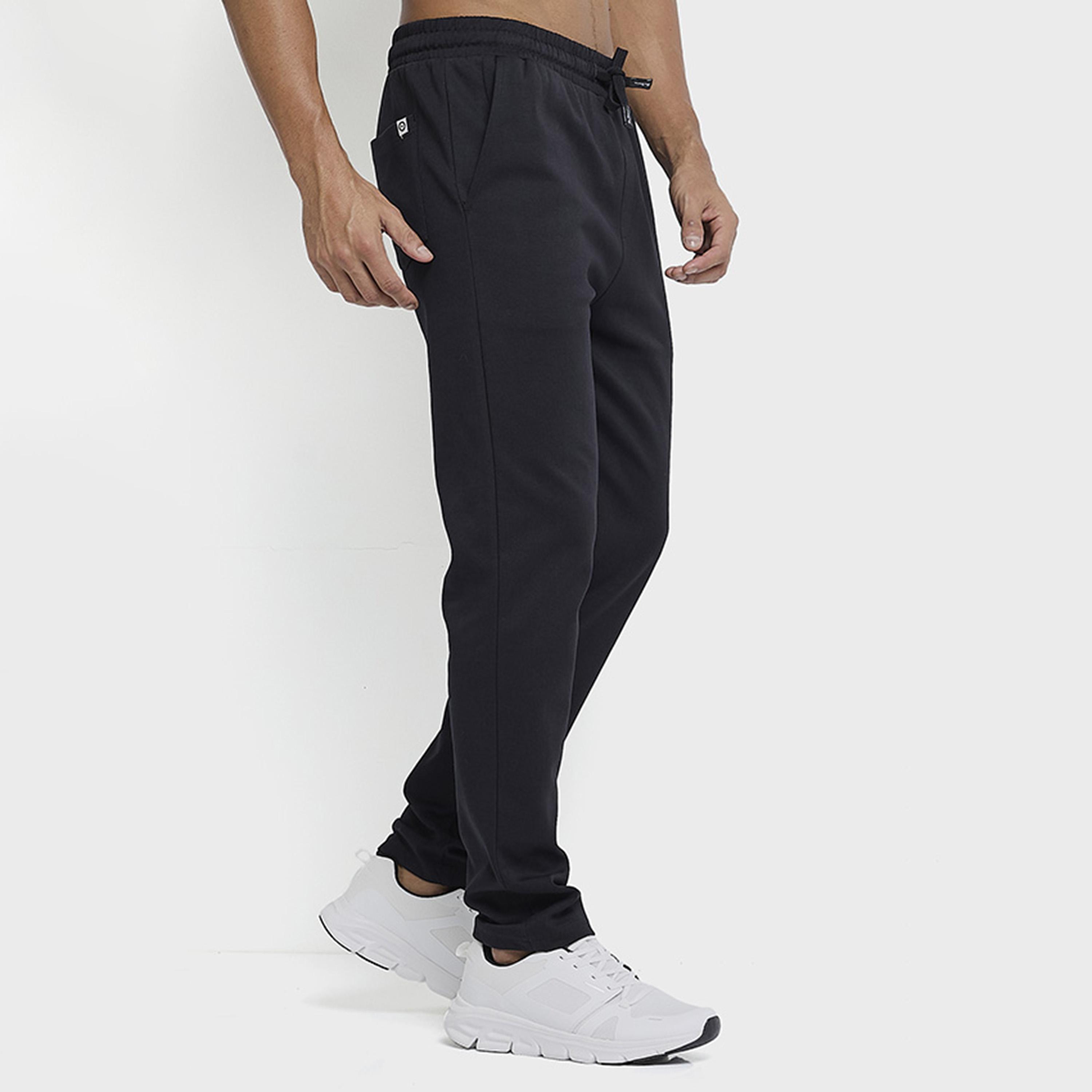 BEN SHERMAN Plain Mid-Rise Elasticated Drawstring Men's Track Pants-men-clothing-bottoms-joggers-image-3