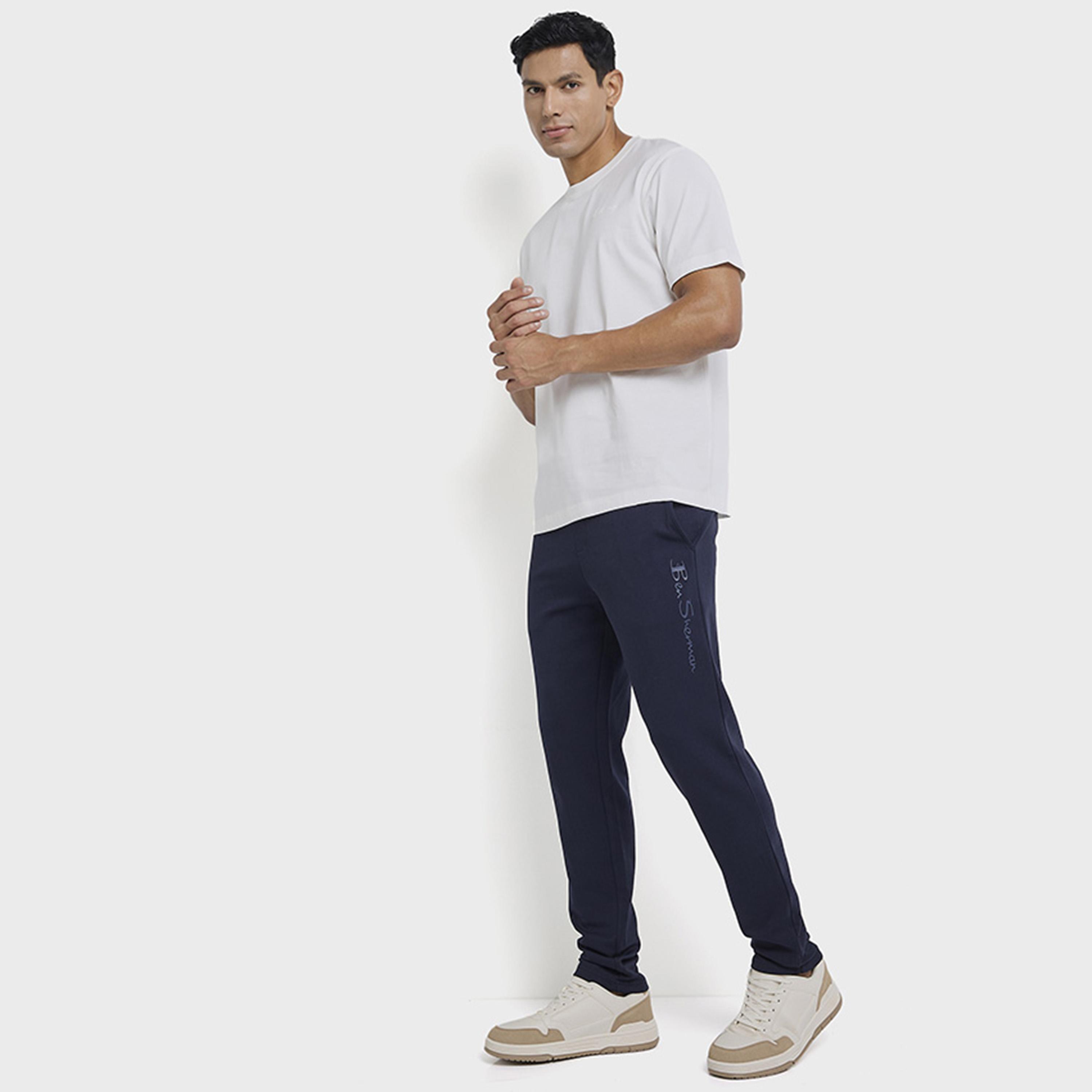 بنطال رياضي رجالي سادة بخصر متوسط ​​ورباط مطاطي من بن شيرمان-men-clothing-bottoms-joggers-image-6