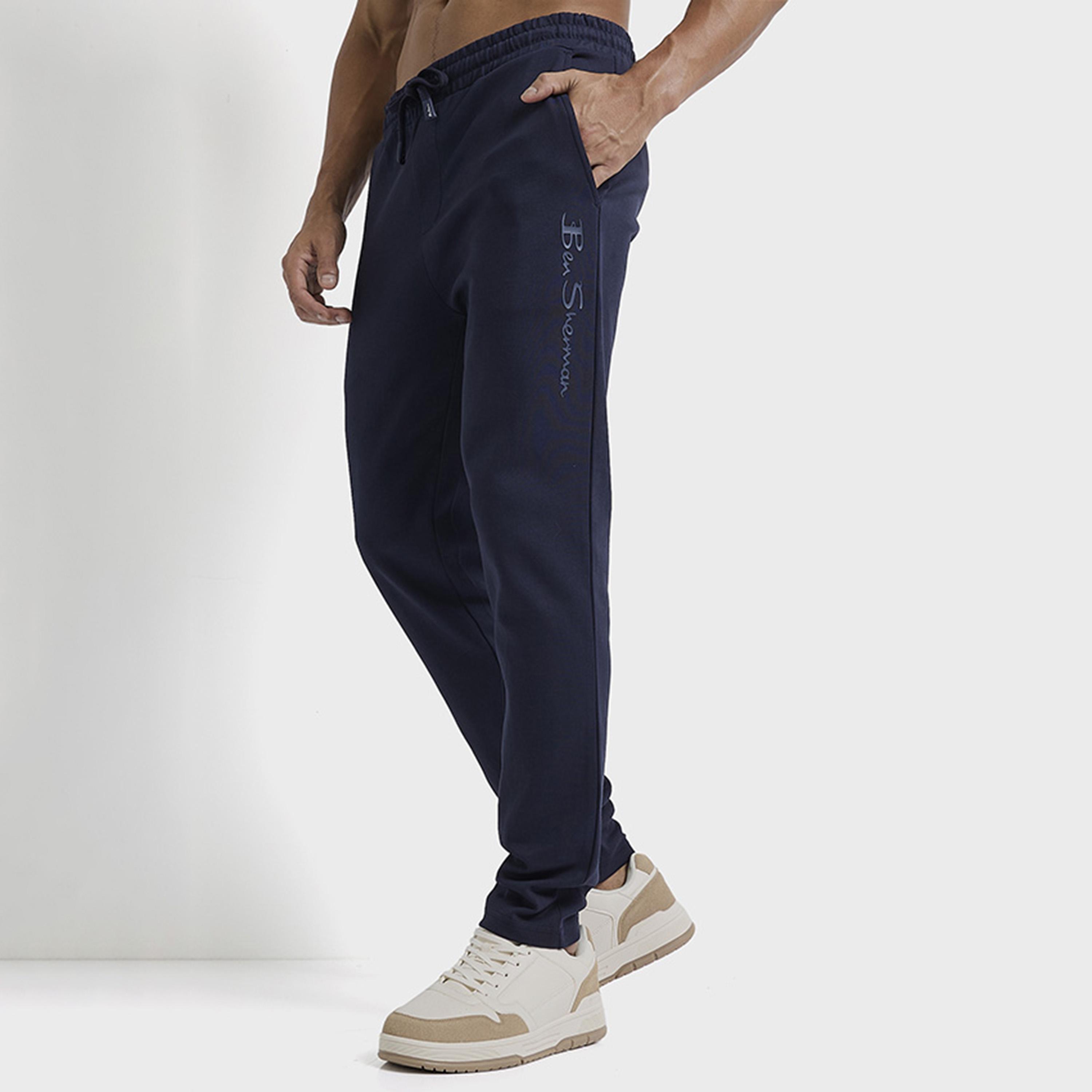 بنطال رياضي رجالي سادة بخصر متوسط ​​ورباط مطاطي من بن شيرمان-men-clothing-bottoms-joggers-image-8