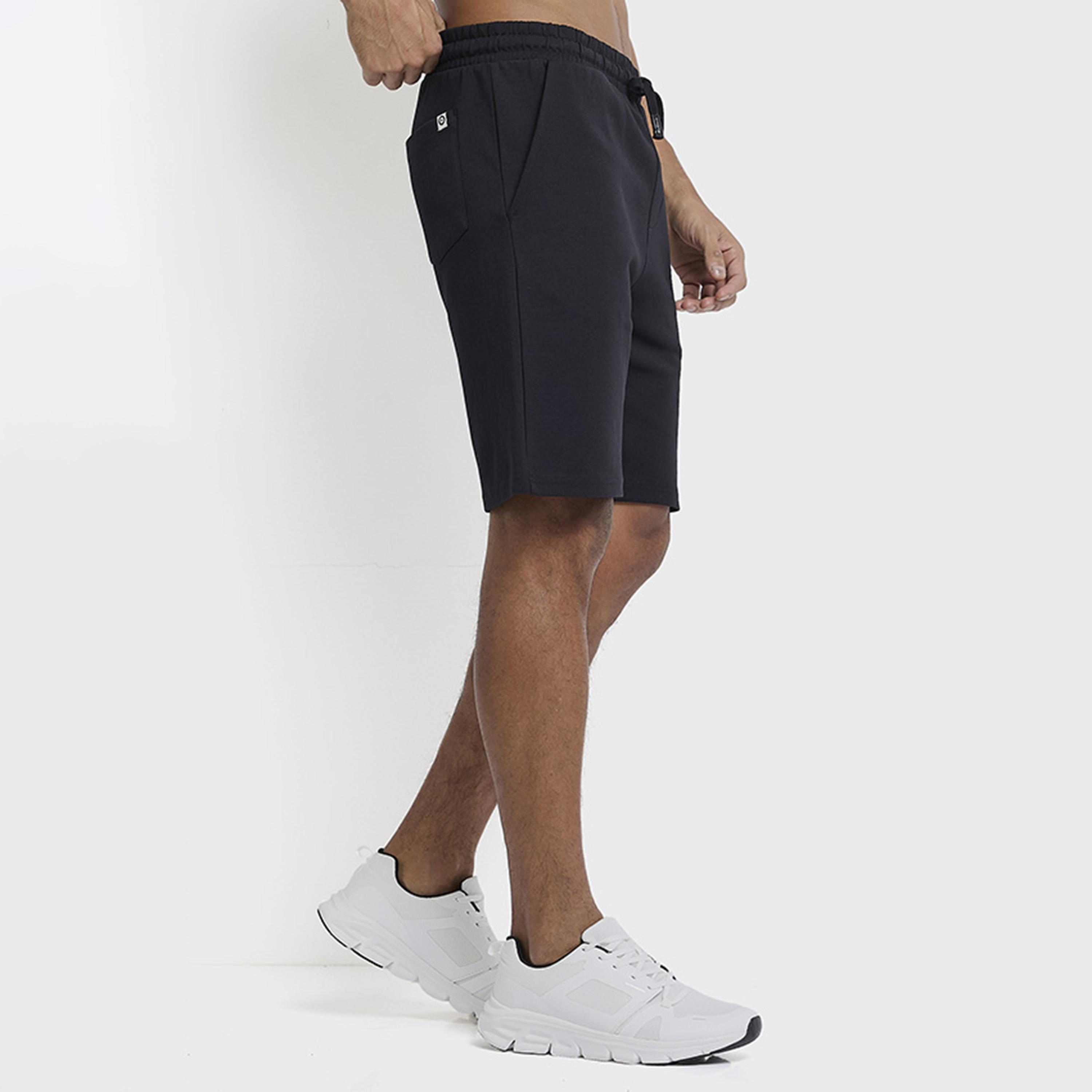 BEN SHERMAN Plain Mid-Rise Elasticated Drawstring Men's Shorts-men-clothing-bottoms-shorts-image-11