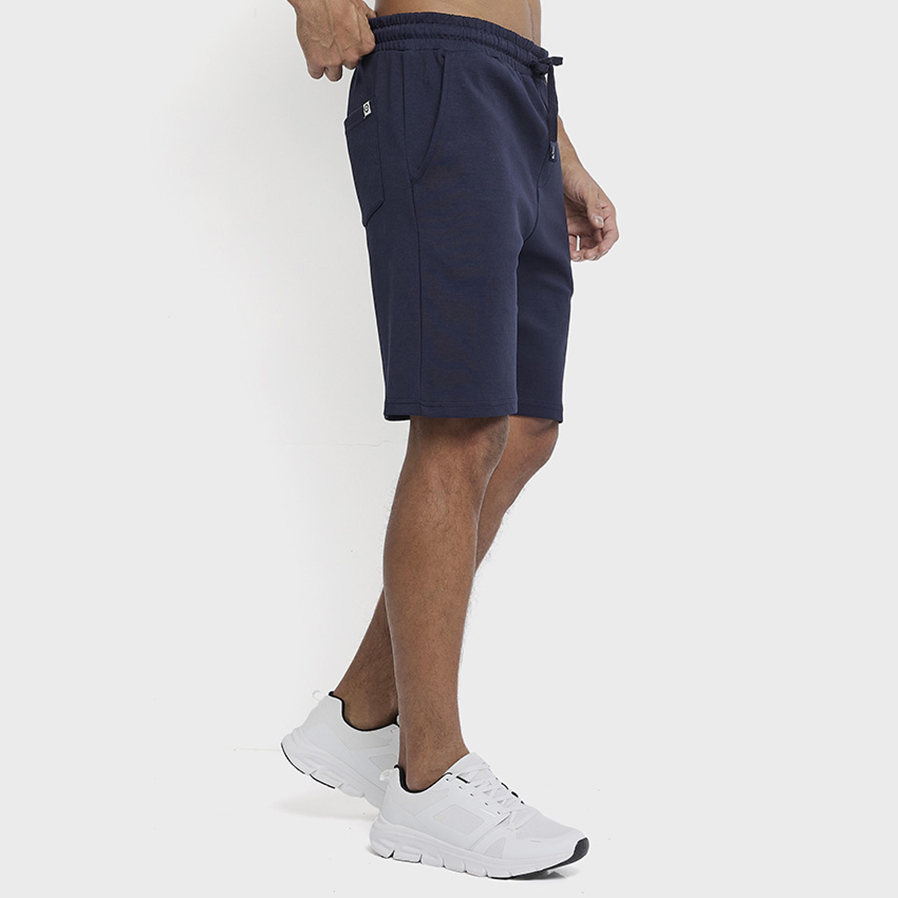 BEN SHERMAN Plain Mid-Rise Elasticated Drawstring Men's Shorts-men-clothing-bottoms-shorts-image-7