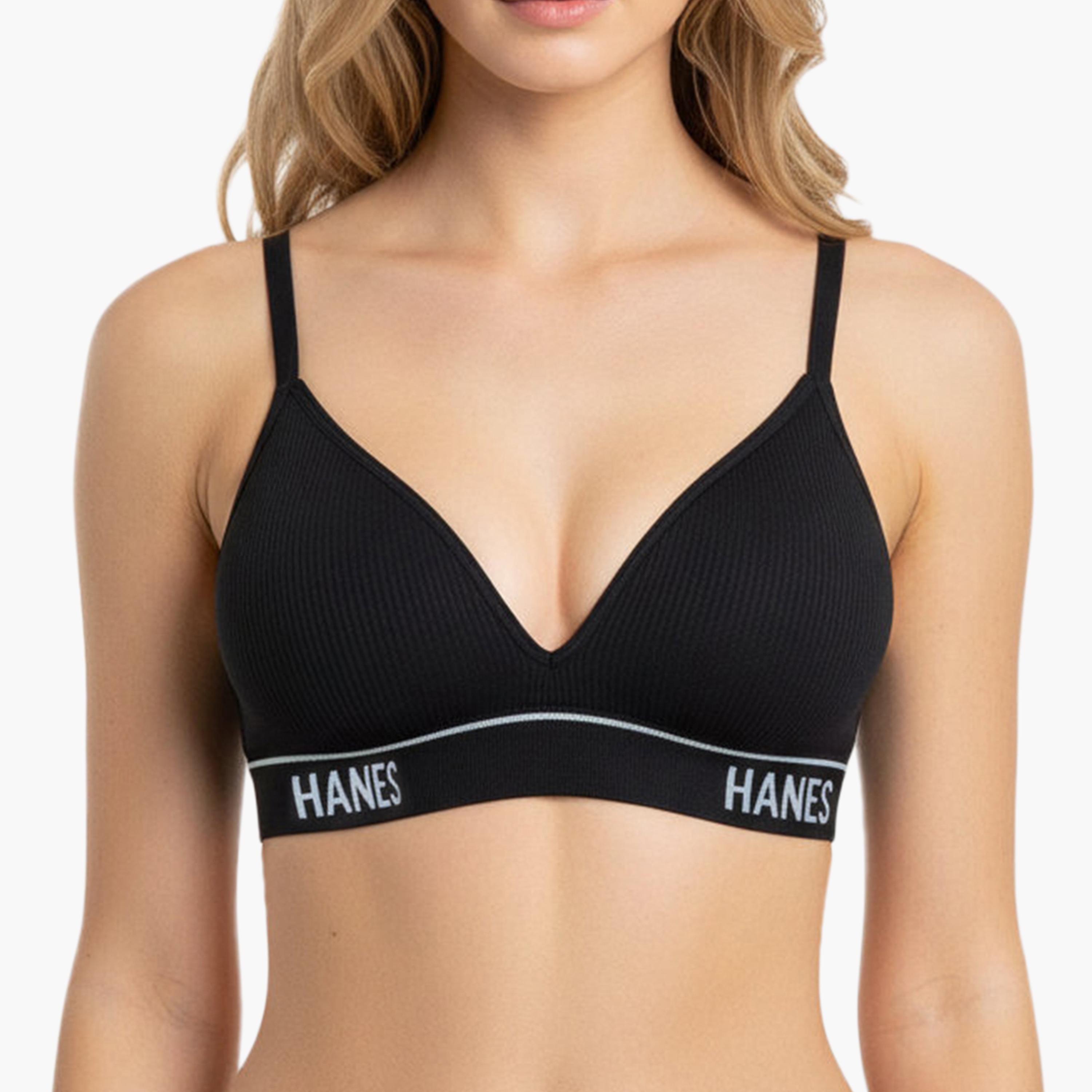 حمالة صدر براليت نسائية مبطنة بدعم متوسط وبدون أسلاك من هانيس-women-clothing-lingerie-bras-image-6