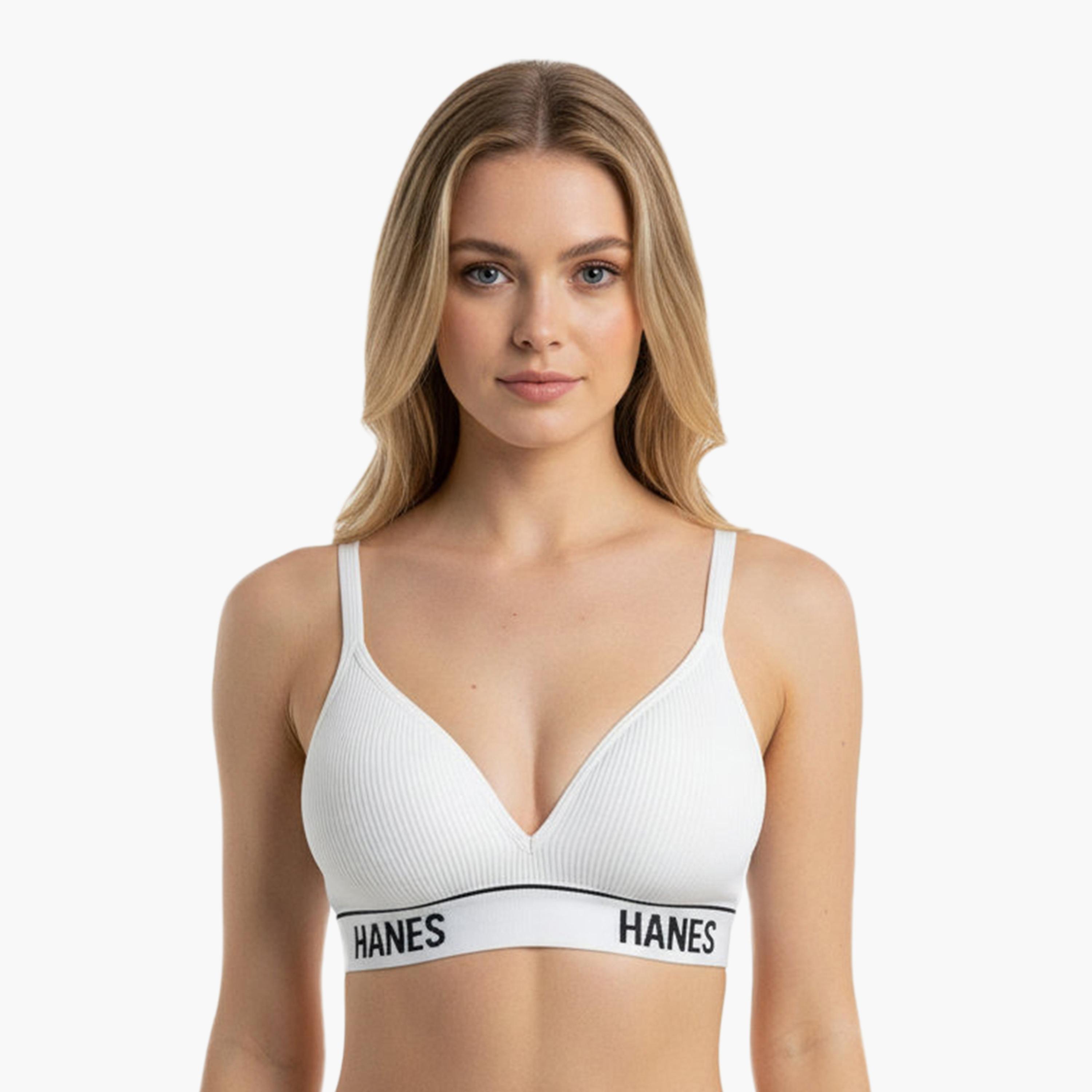 Hanes Non-Wired Medium Support Padded Women's Bralette Bra-women-clothing-lingerie-bras-image-1