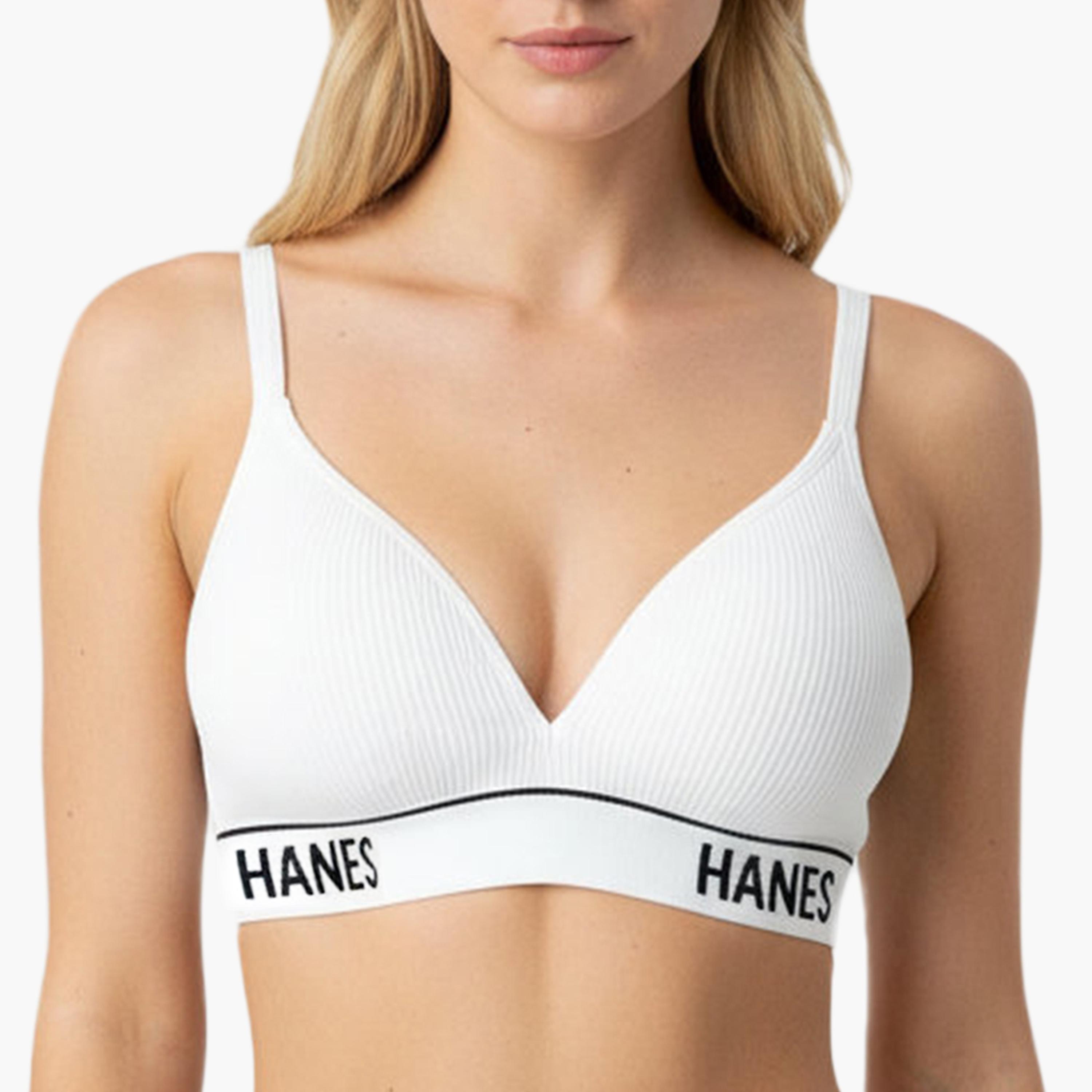 حمالة صدر براليت نسائية مبطنة بدعم متوسط وبدون أسلاك من هانيس-women-clothing-lingerie-bras-image-3