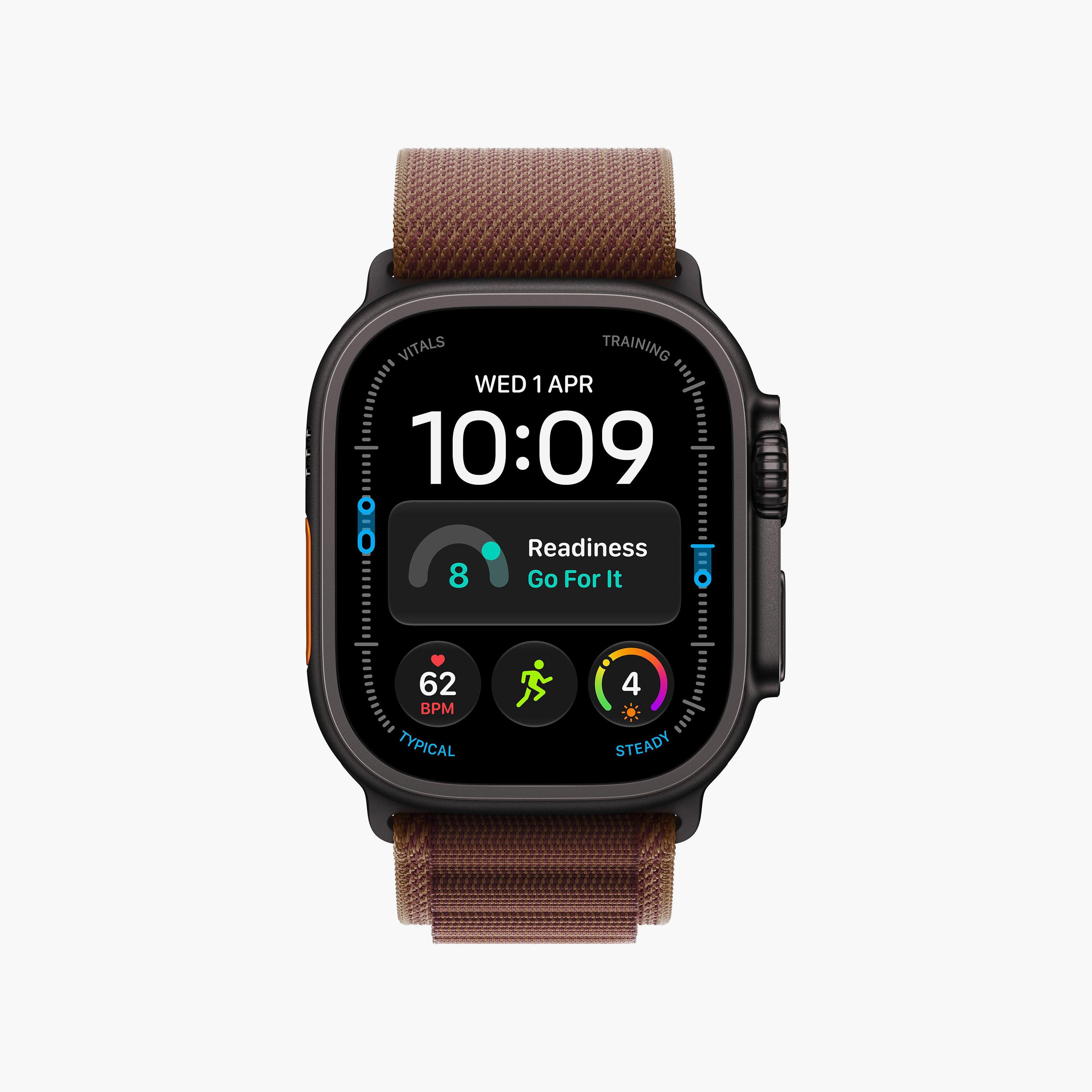 Apple Watch Ultra 4 GPS + Cellular 49mm Black Titanium Case with Burgundy Alpine Loop-men-watchesandjewellery-watches-image-1