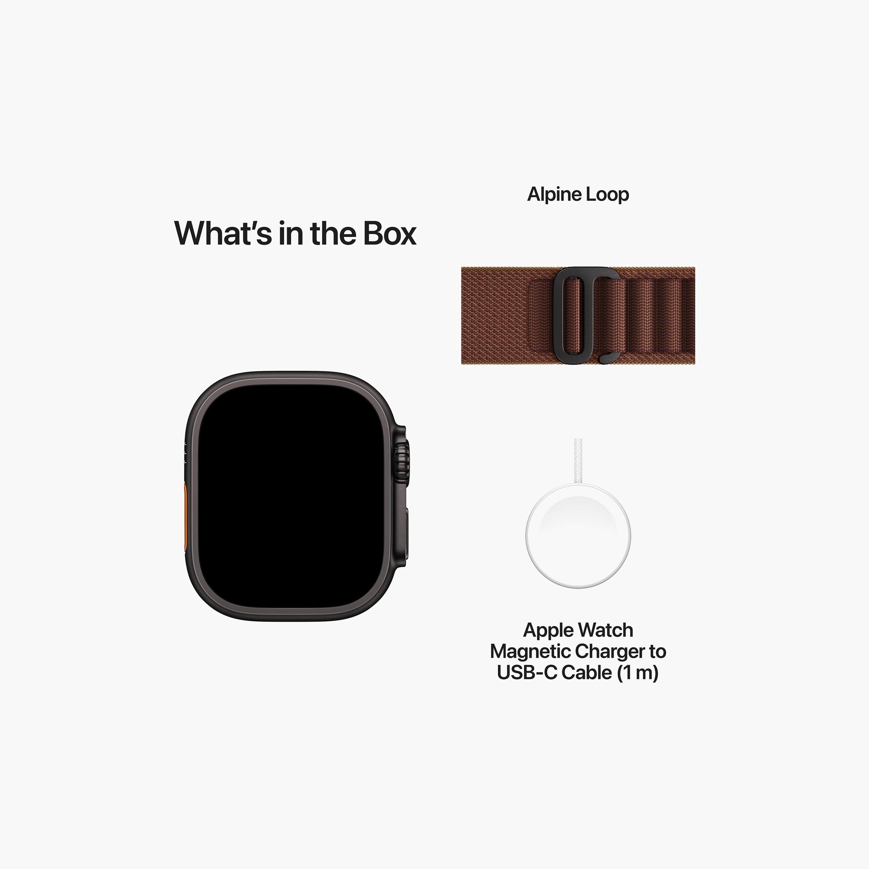 Apple Watch Ultra 4 GPS + Cellular 49mm Black Titanium Case with Burgundy Alpine Loop-men-watchesandjewellery-watches-image-8