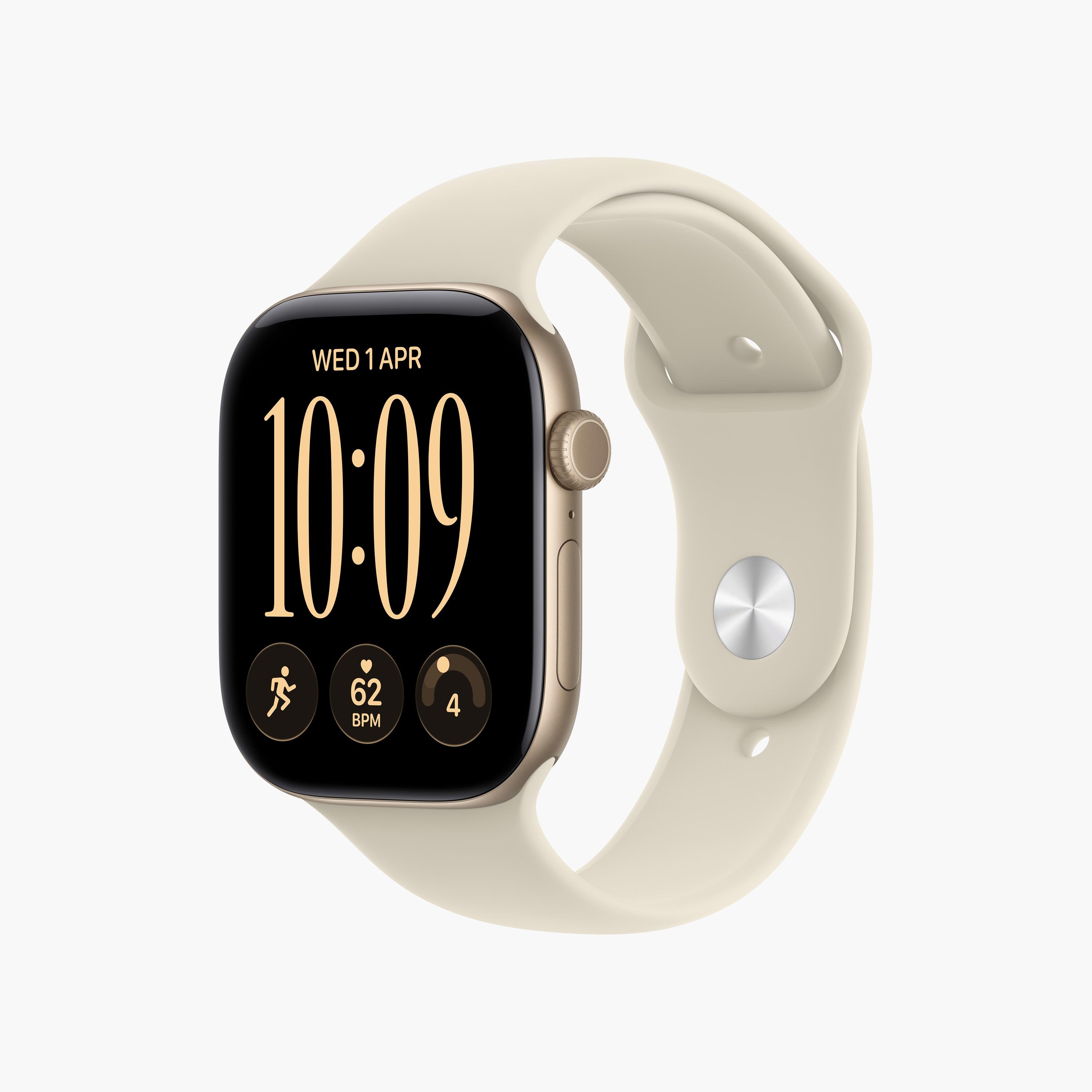 Apple Watch Series 12 GPS 42mm Light Gold Aluminium Case with Sand Sport Band-men-watchesandjewellery-watches-image-2