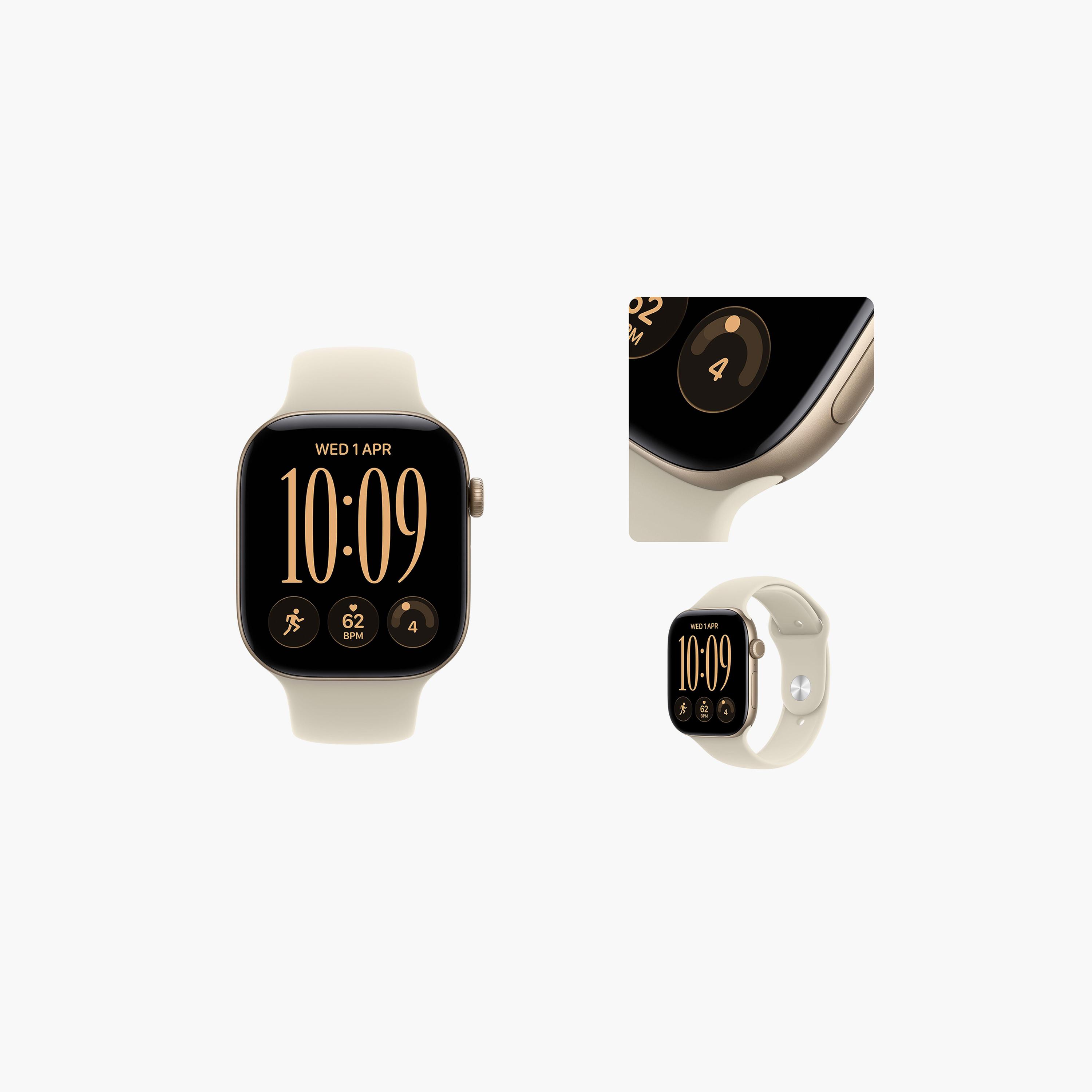 Apple Watch Series 12 GPS 42mm Light Gold Aluminium Case with Sand Sport Band-men-watchesandjewellery-watches-image-4