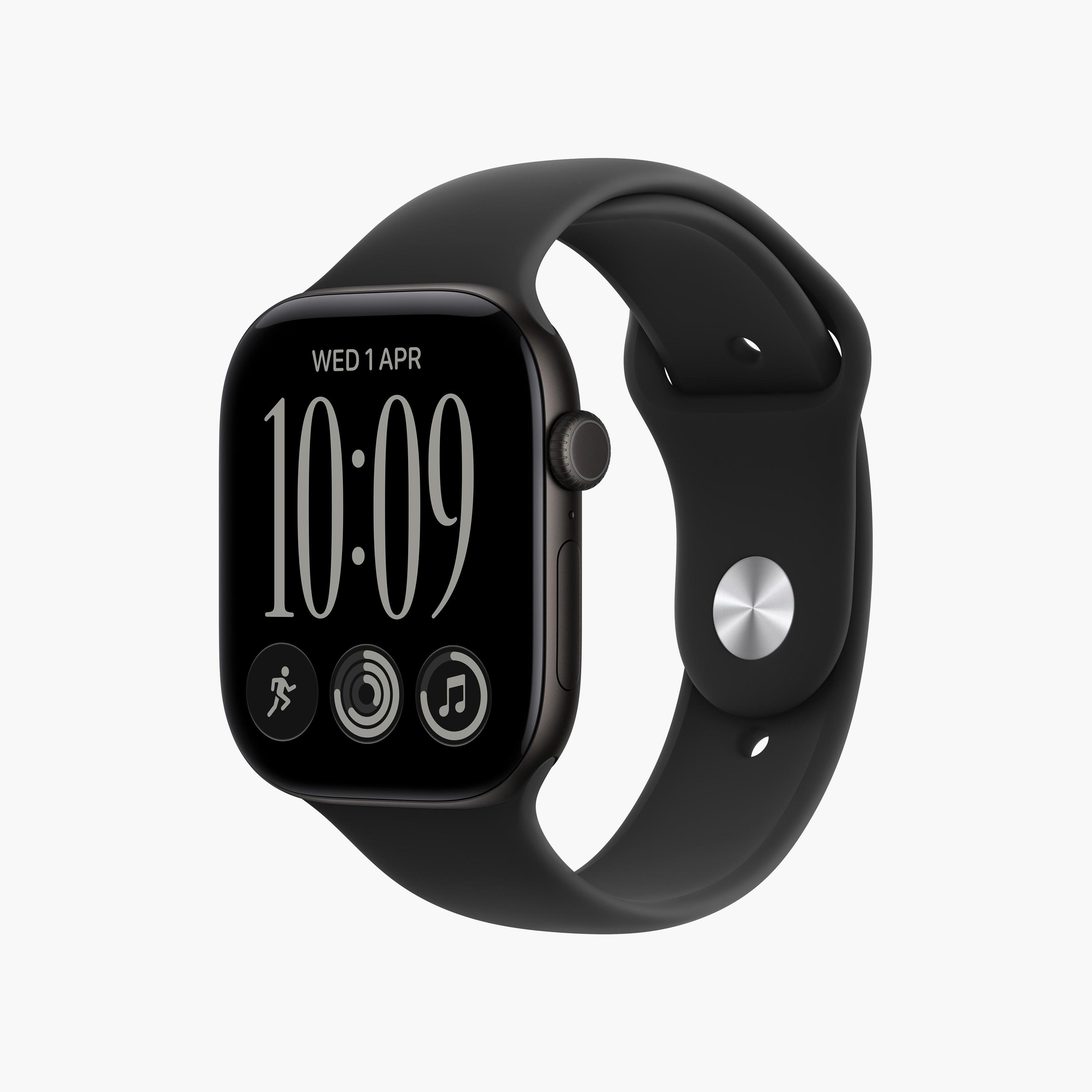 Apple Watch Series 12 GPS 46mm Black Aluminium Case with Black Sport Band-men-watchesandjewellery-watches-image-2