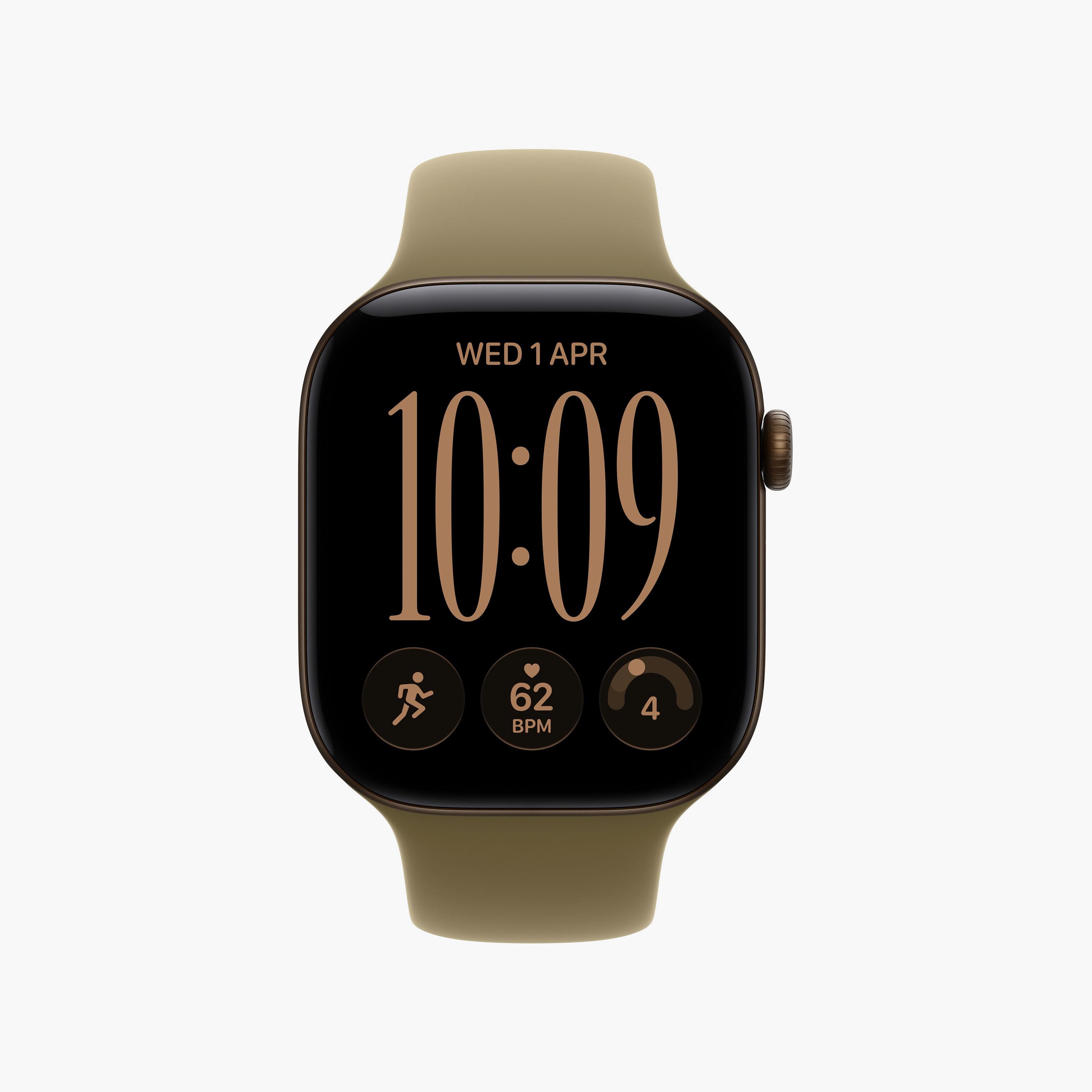 Apple Watch Series 12 GPS 46mm Dark Bronze Aluminium Case with Olive Sport Band-men-watchesandjewellery-watches-image-1