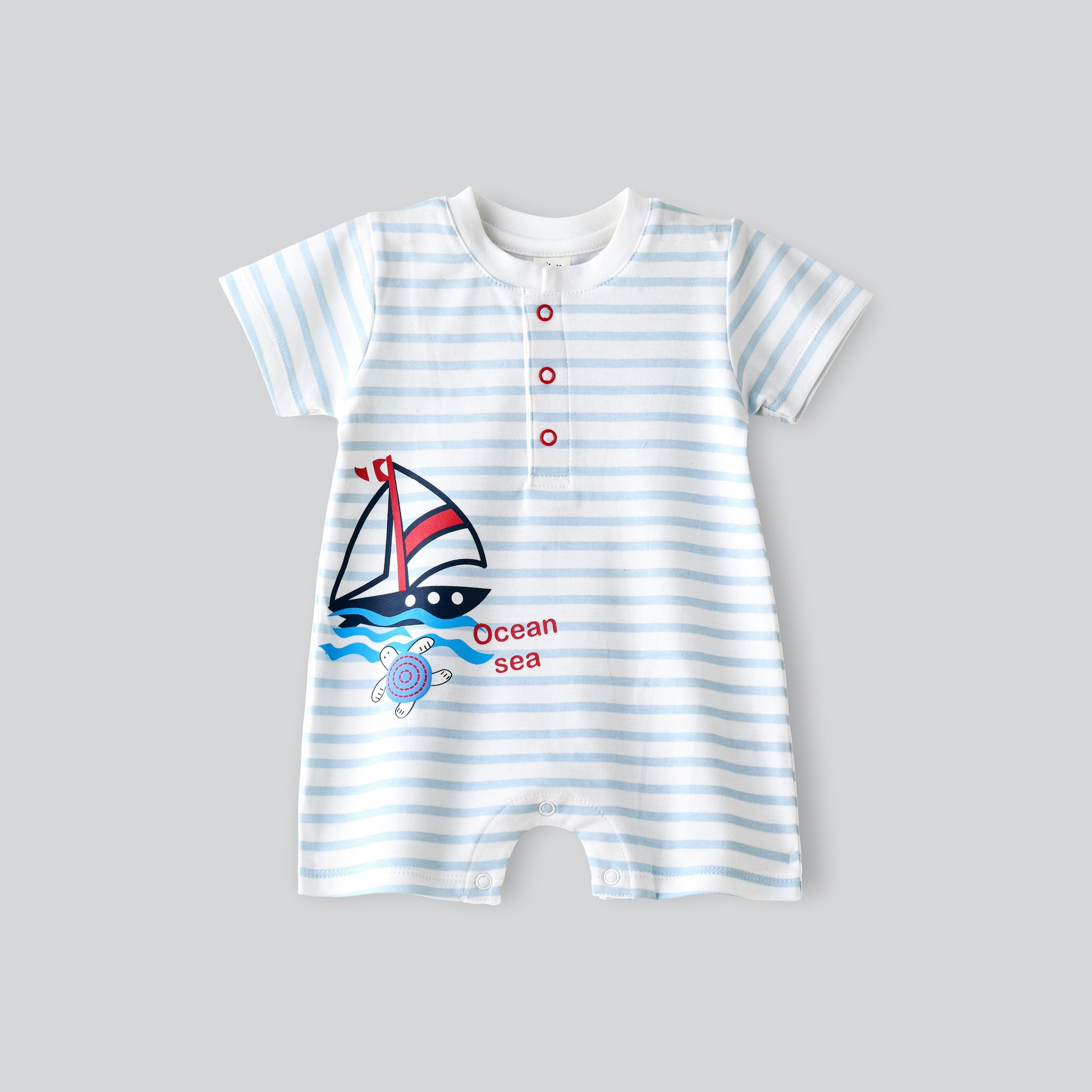 UniqKidz Striped Short Sleeves Romper-baby-boys-clothing-rompers-image-1