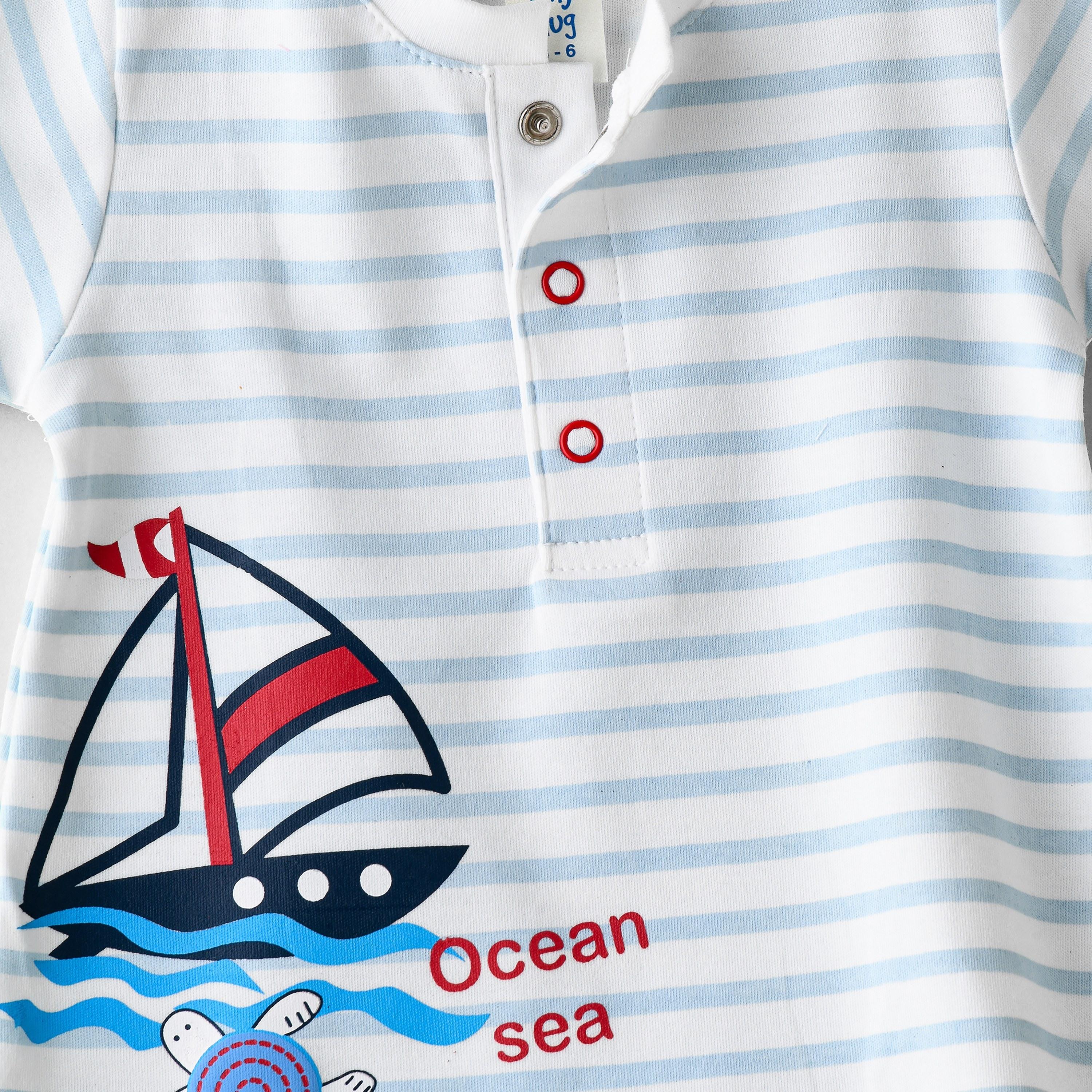 UniqKidz Striped Short Sleeves Romper-baby-boys-clothing-rompers-image-3