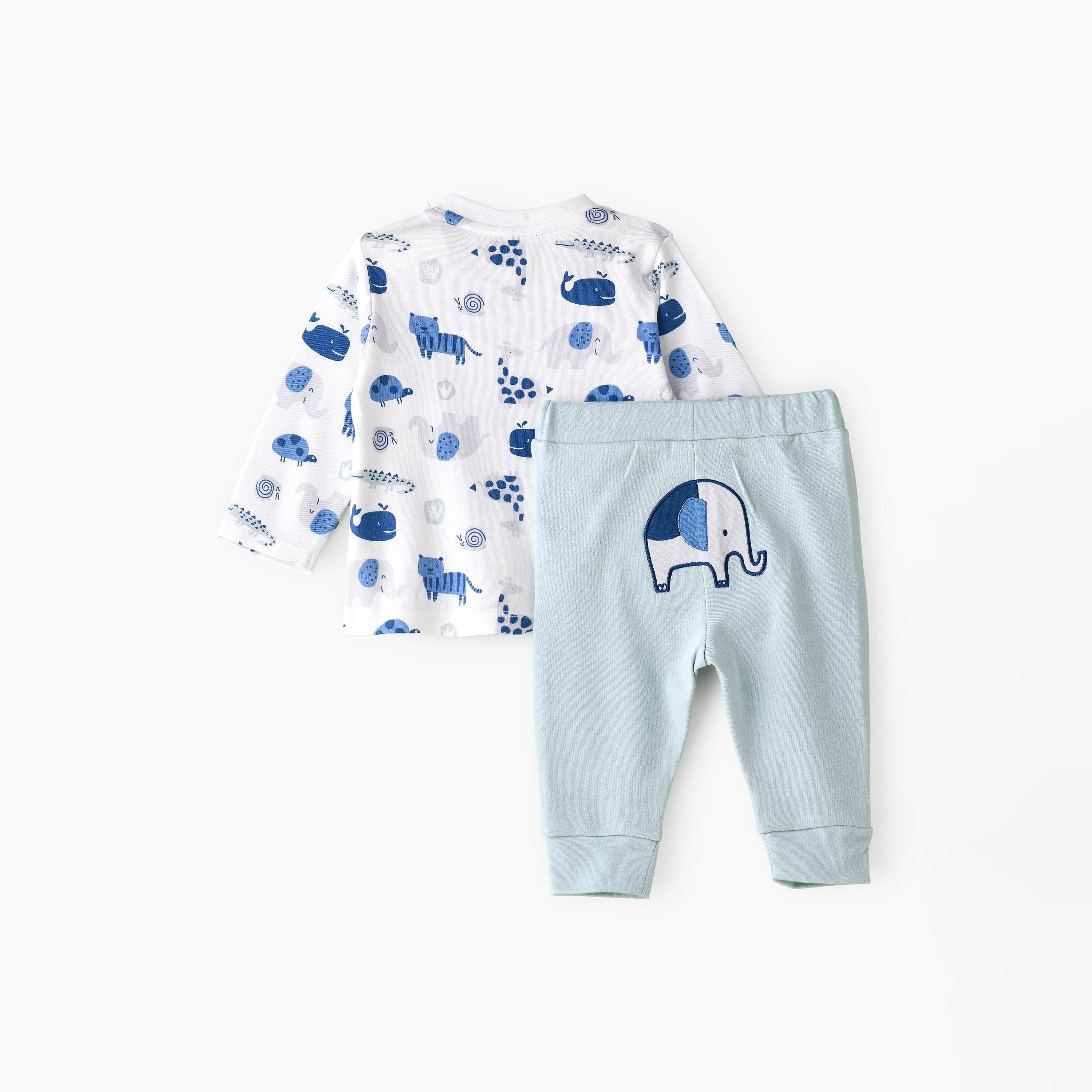 UniqKidz Animal Printed Long Sleeves T-Shirt with Joggers-baby-girls-clothing-setsandcoords-image-2