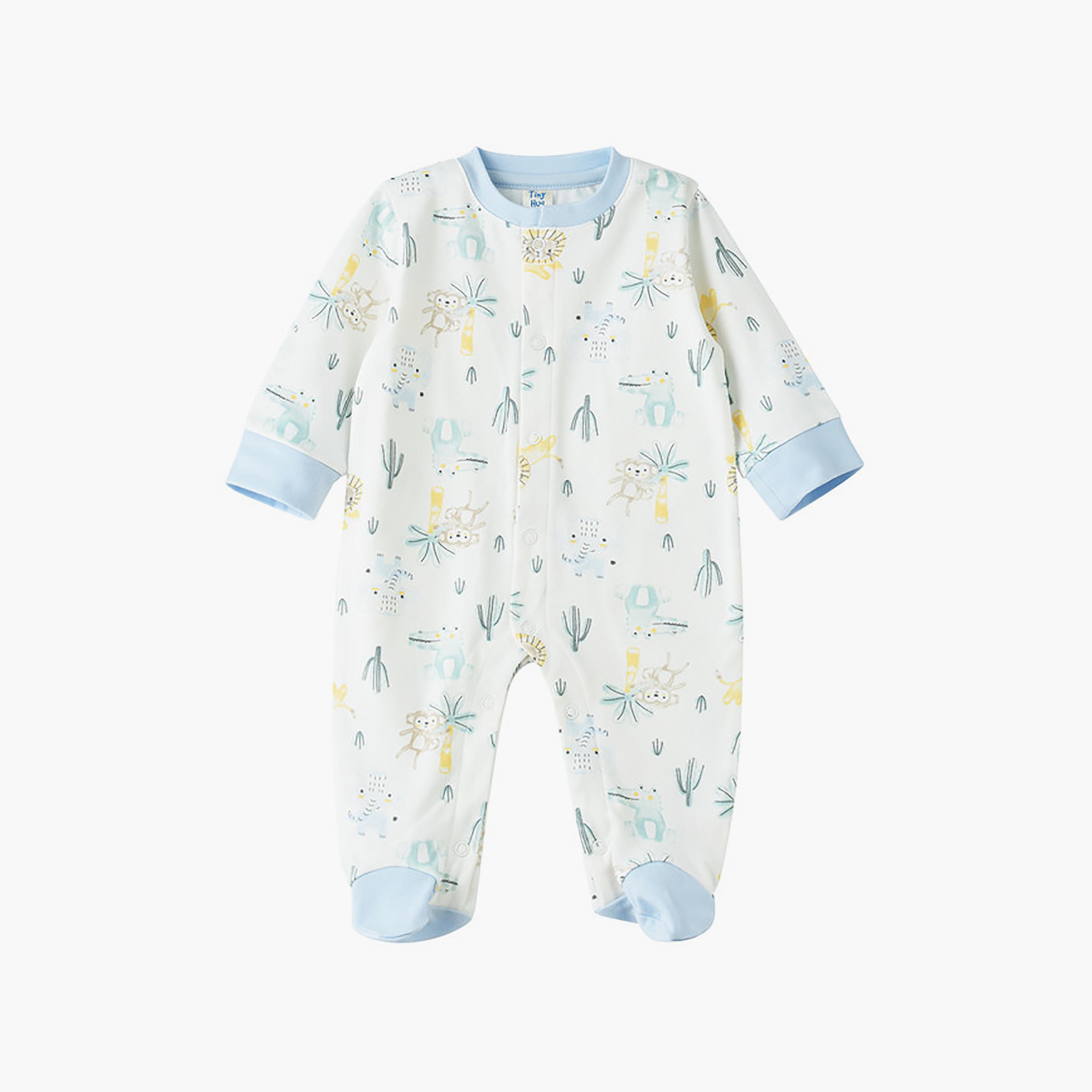 UniqKidz Long Sleeves Printed Buttoned Sleepsuit-baby-boys-clothing-nightwear-sleepsuits-image-1