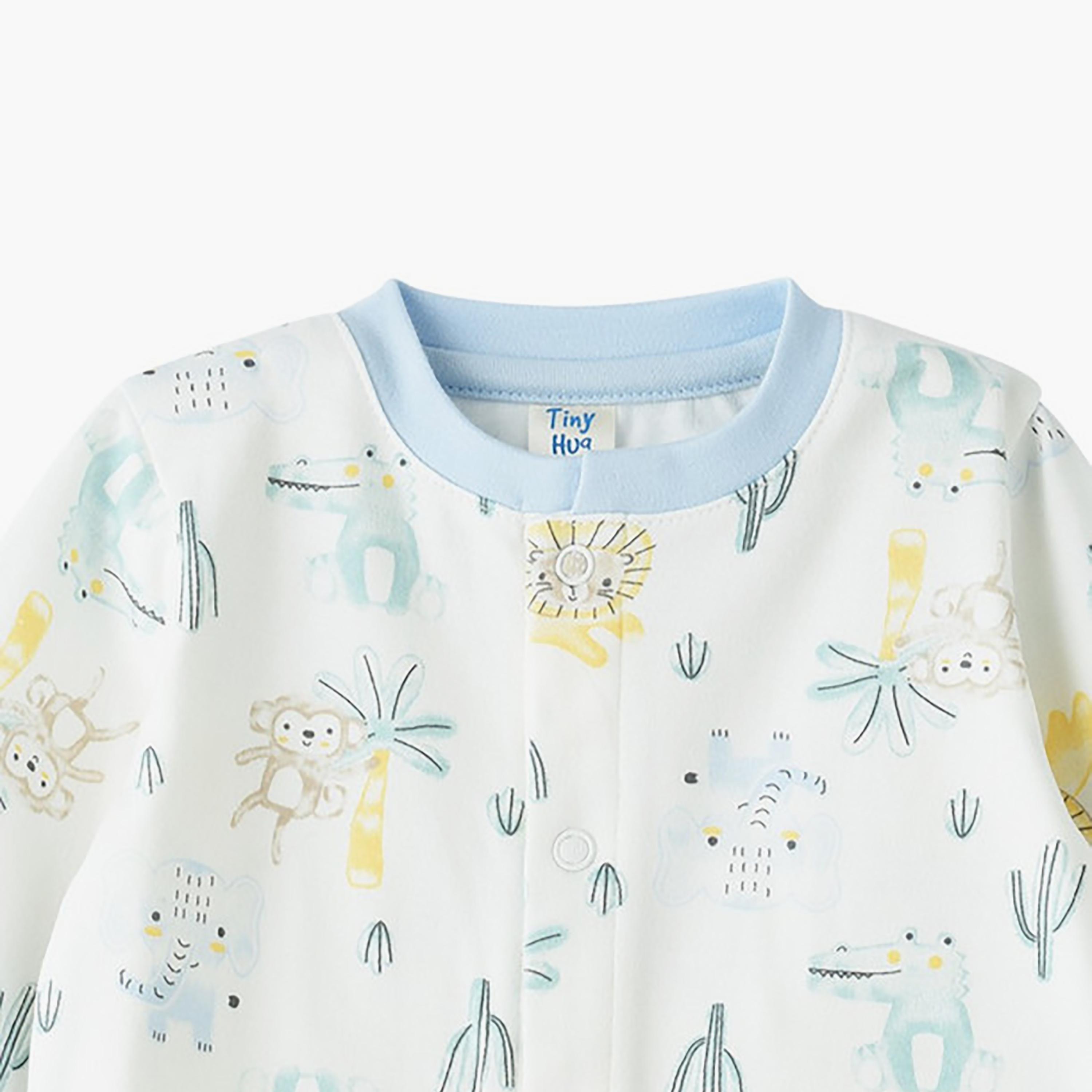 UniqKidz Long Sleeves Printed Buttoned Sleepsuit-baby-boys-clothing-nightwear-sleepsuits-image-3