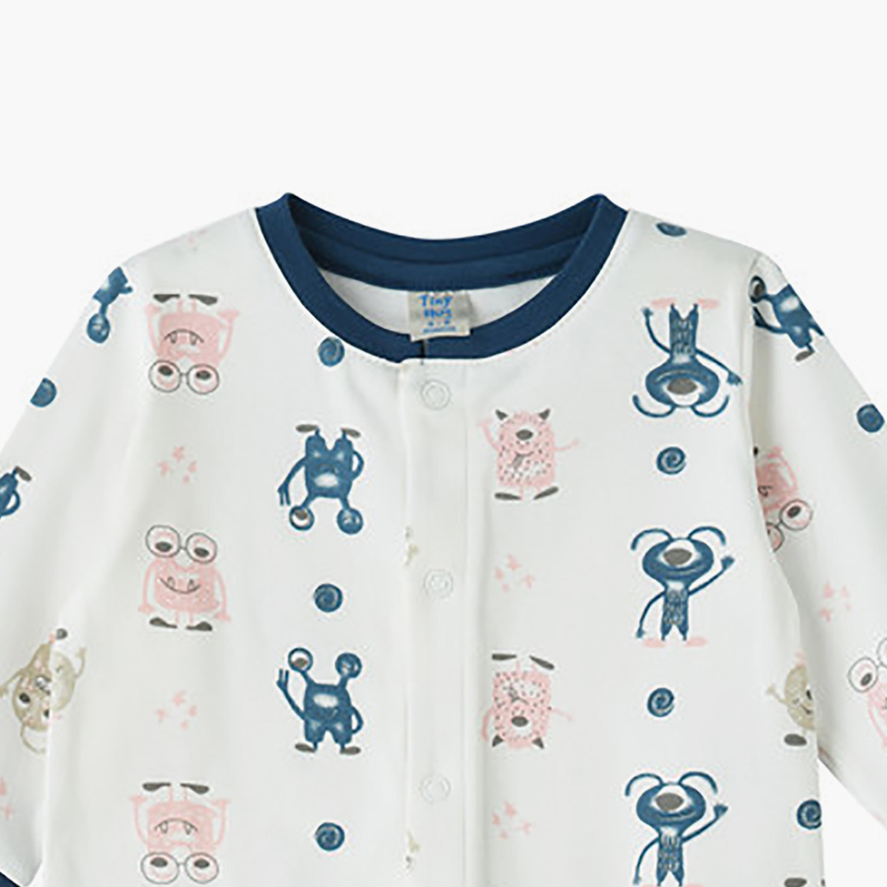UniqKidz Long Sleeves Printed Buttoned Sleepsuit-baby-boys-clothing-nightwear-sleepsuits-image-3