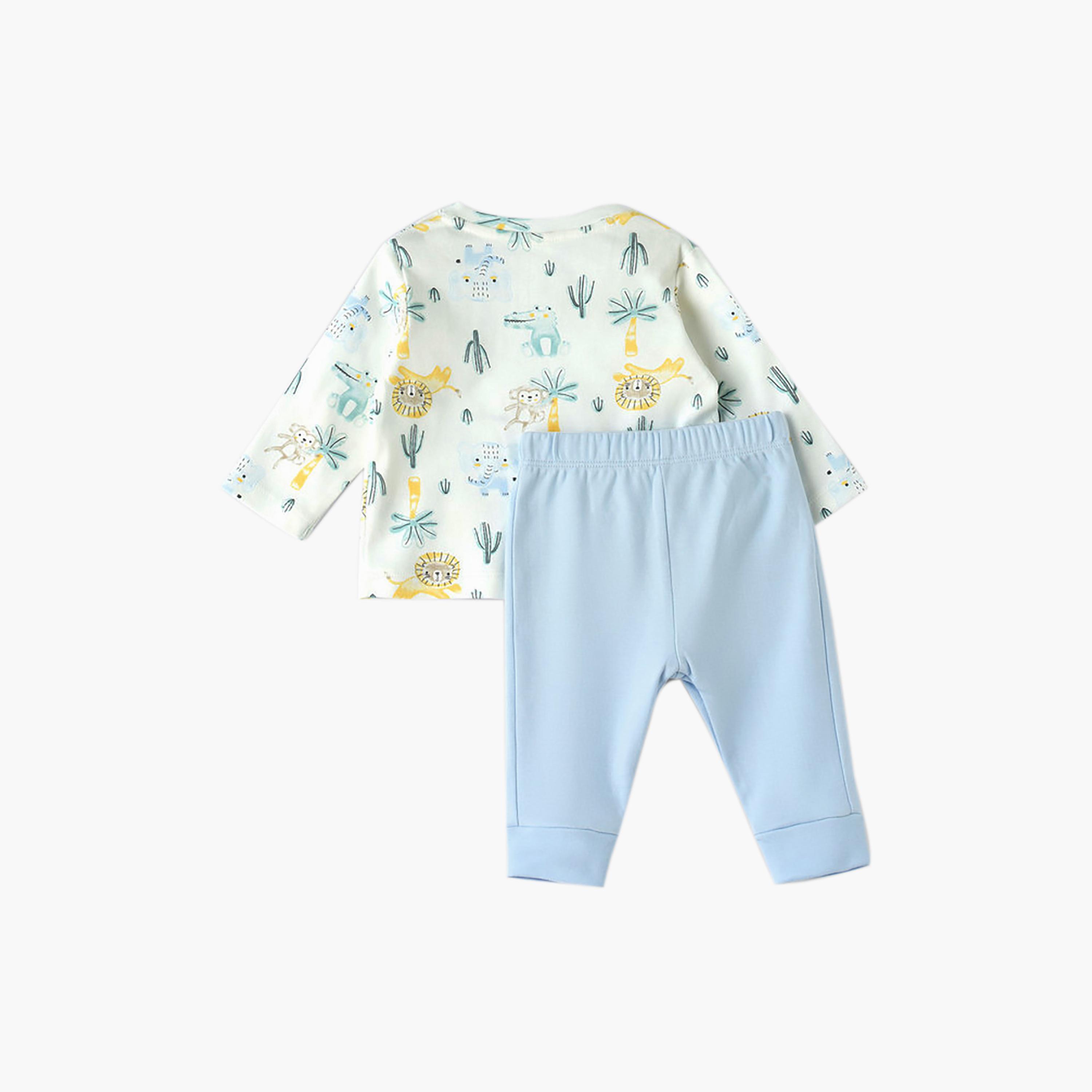 UniqKidz Long Sleeves Printed T-Shirt & Joggers Set-baby-boys-clothing-setsandcoords-image-4