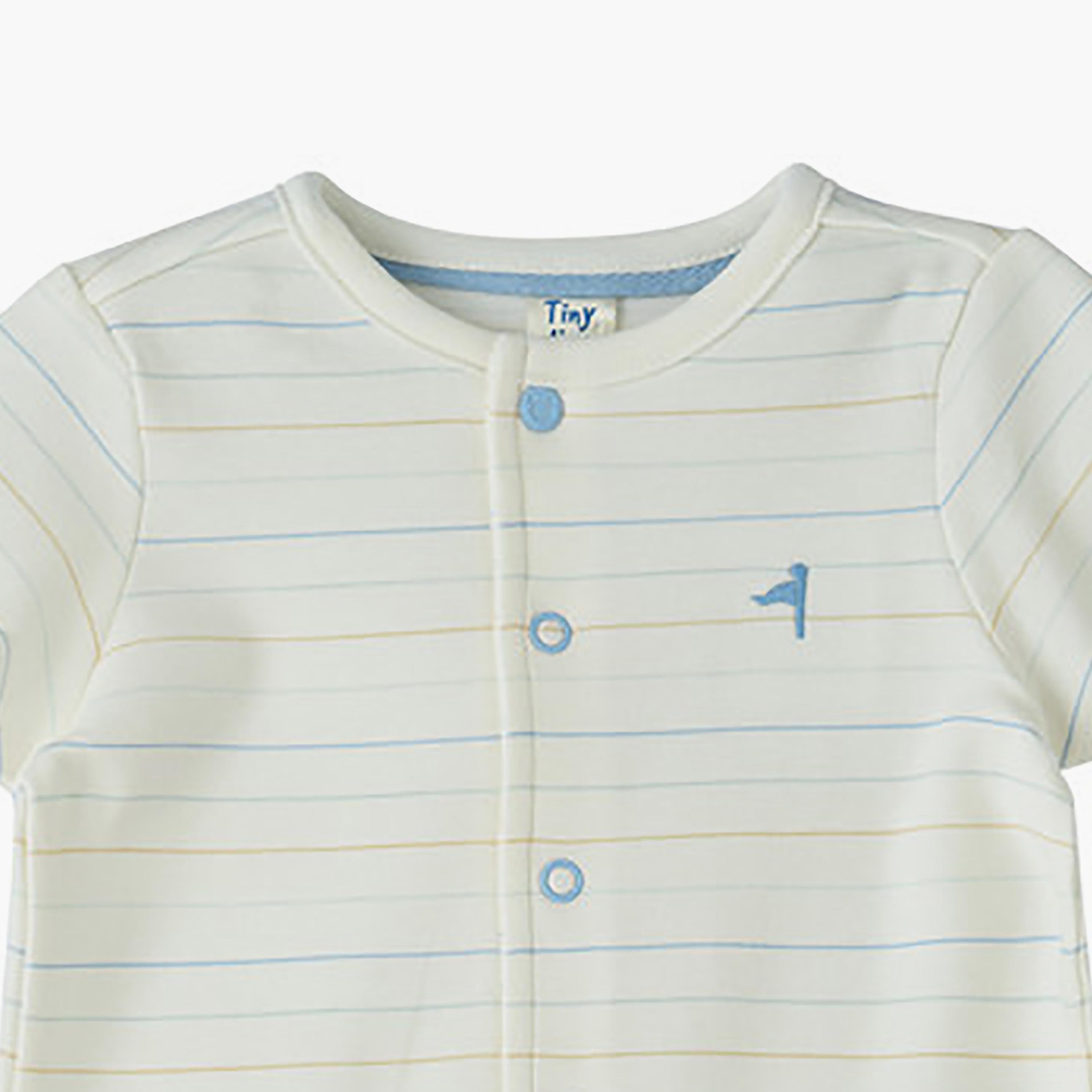 UniqKidz Short Sleeves Striped Cotton Jumpsuit-baby-girls-clothing-dressesandjumpsuits-image-3