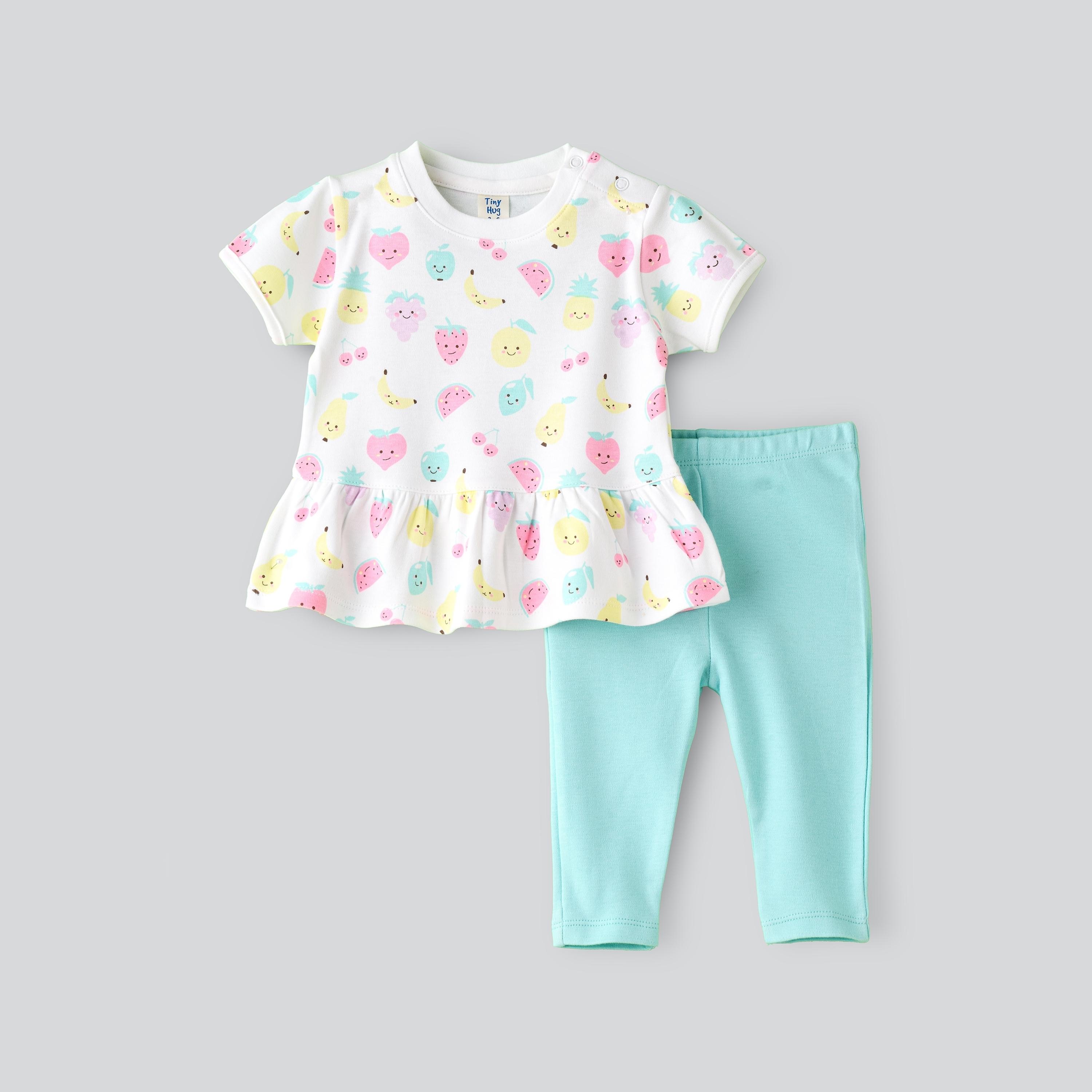 UniqKidz Fruit Printed Short Sleeves Tunic with Leggings-baby-girls-clothing-setsandcoords-image-1