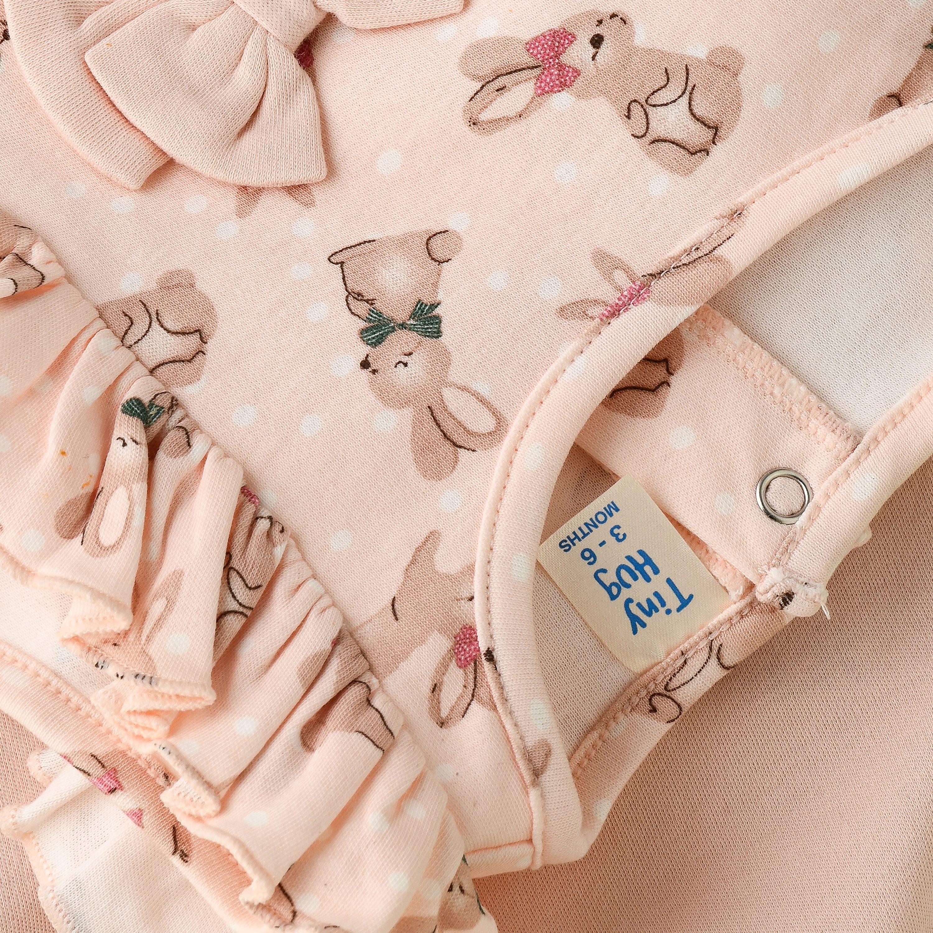 UniqKidz Bunny Printed Cap Sleeves Tunic with Leggings-baby-girls-clothing-setsandcoords-image-4