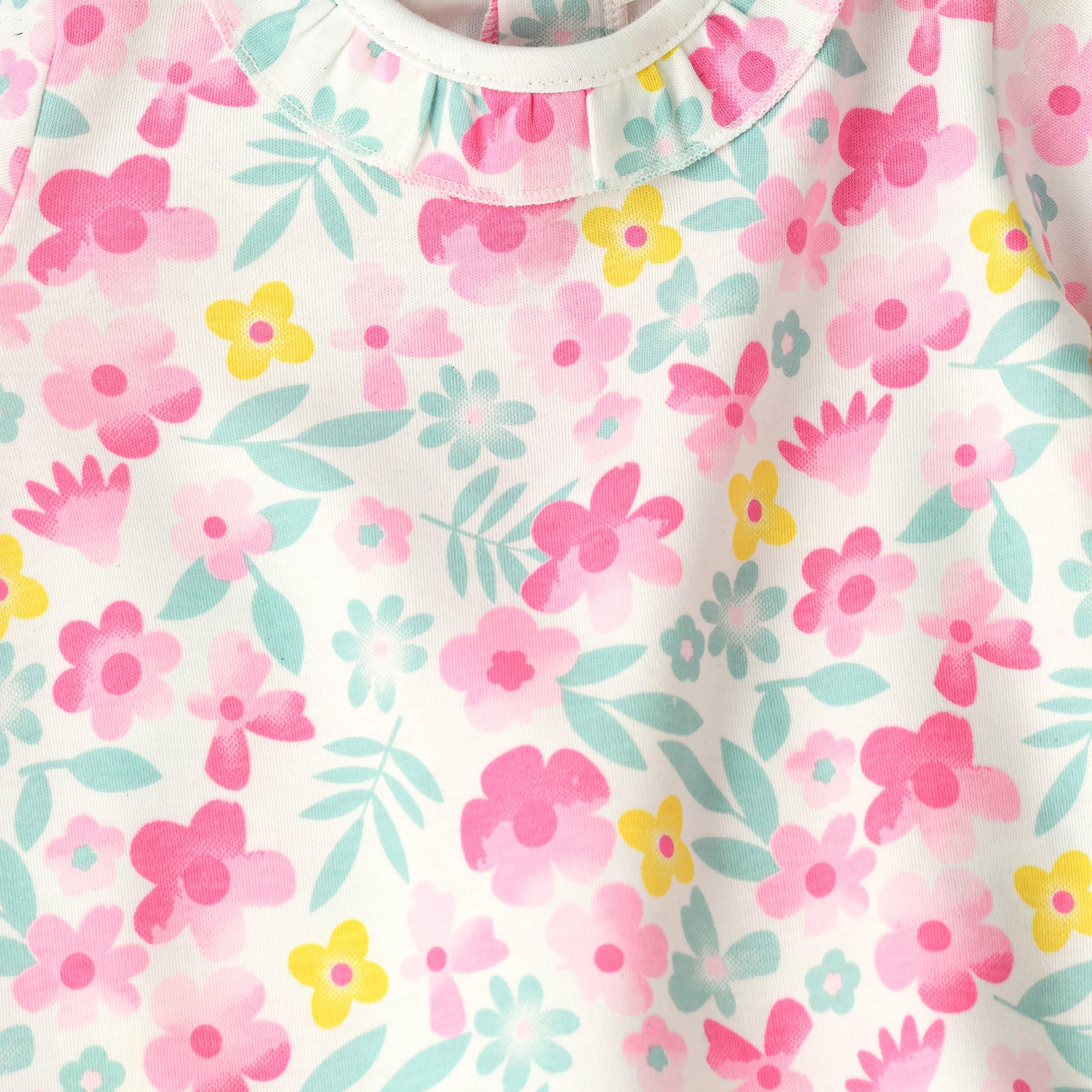 UniqKidz Floral Printed Short Sleeves T-Shirt with Leggings-baby-girls-clothing-setsandcoords-image-3