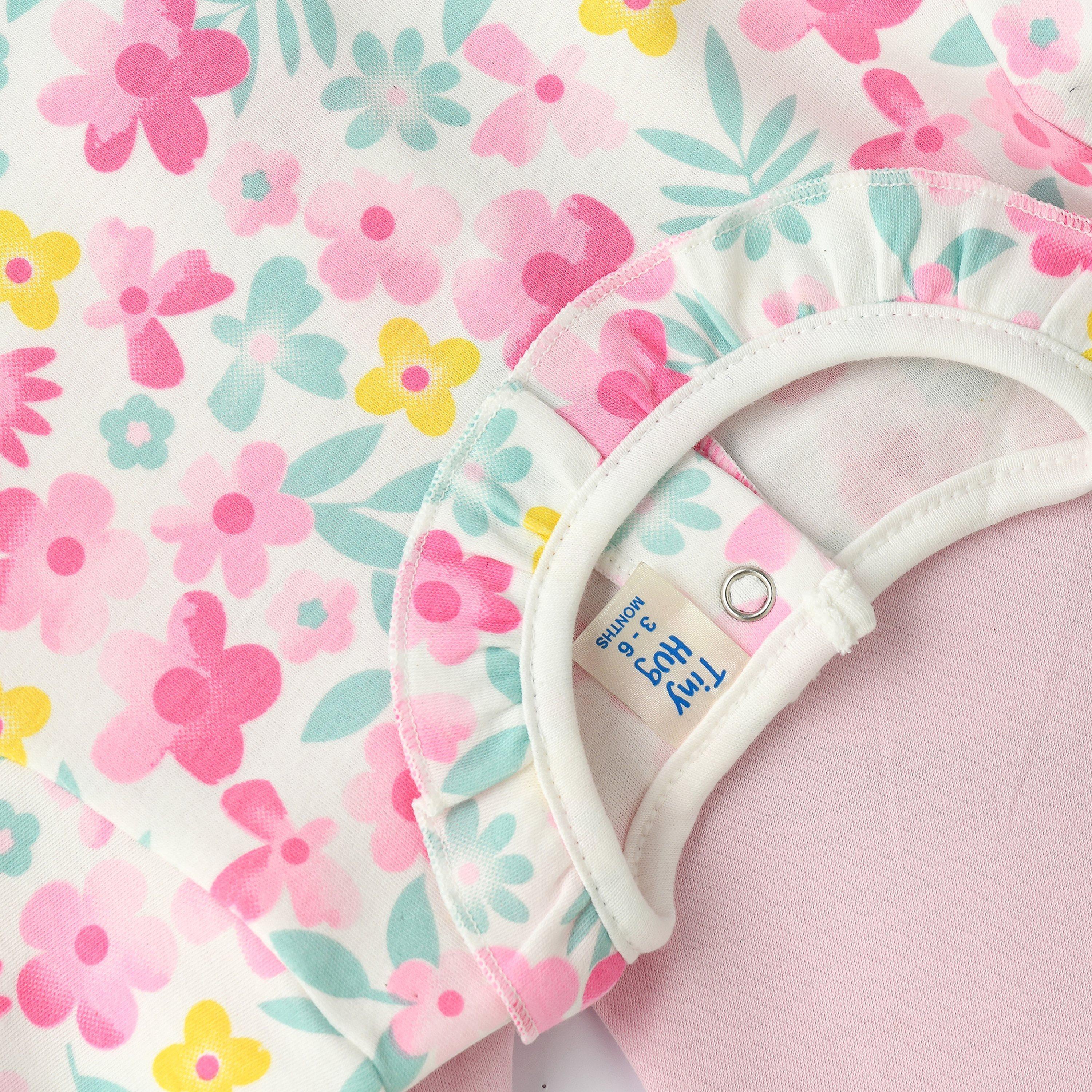 UniqKidz Floral Printed Short Sleeves T-Shirt with Leggings-baby-girls-clothing-setsandcoords-image-4