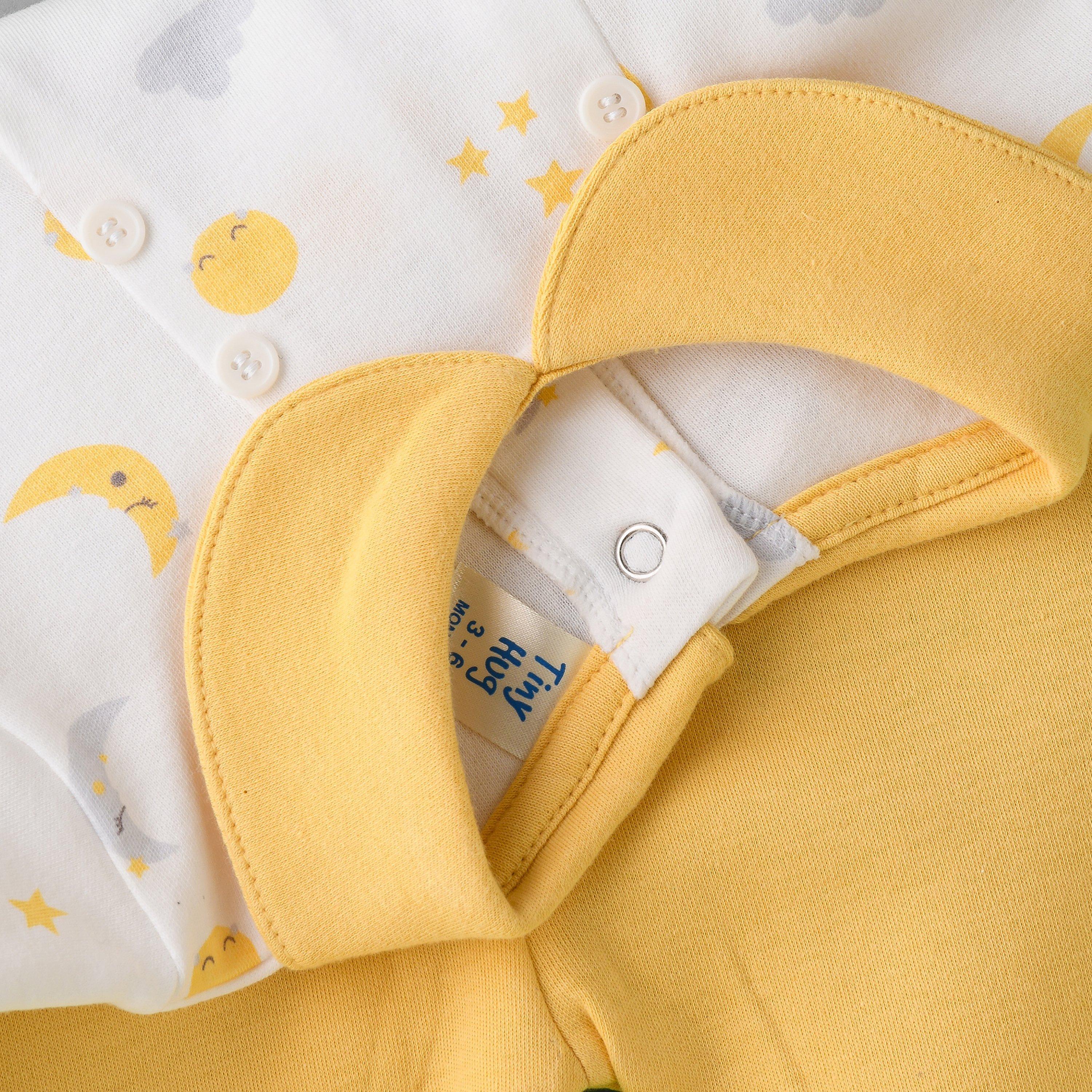 بلوزة بأكمام طويلة بطبعة قمر ونجوم مع بنطال ضيق من يونيكيدز-baby-girls-clothing-setsandcoords-image-4