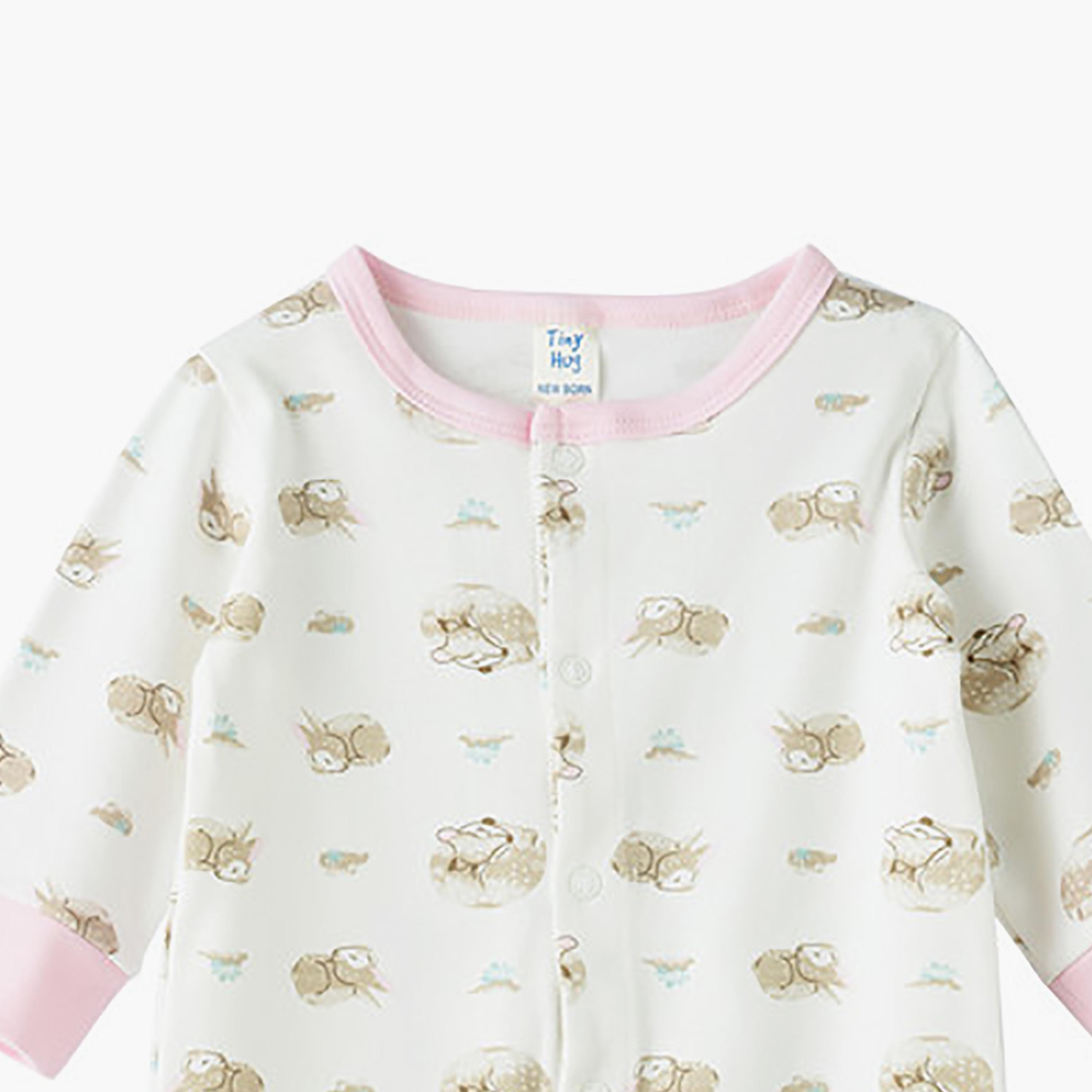 UniqKidz Long Sleeves Printed Buttoned Sleepsuit-baby-girls-clothing-nightwear-sleepsuits-image-3