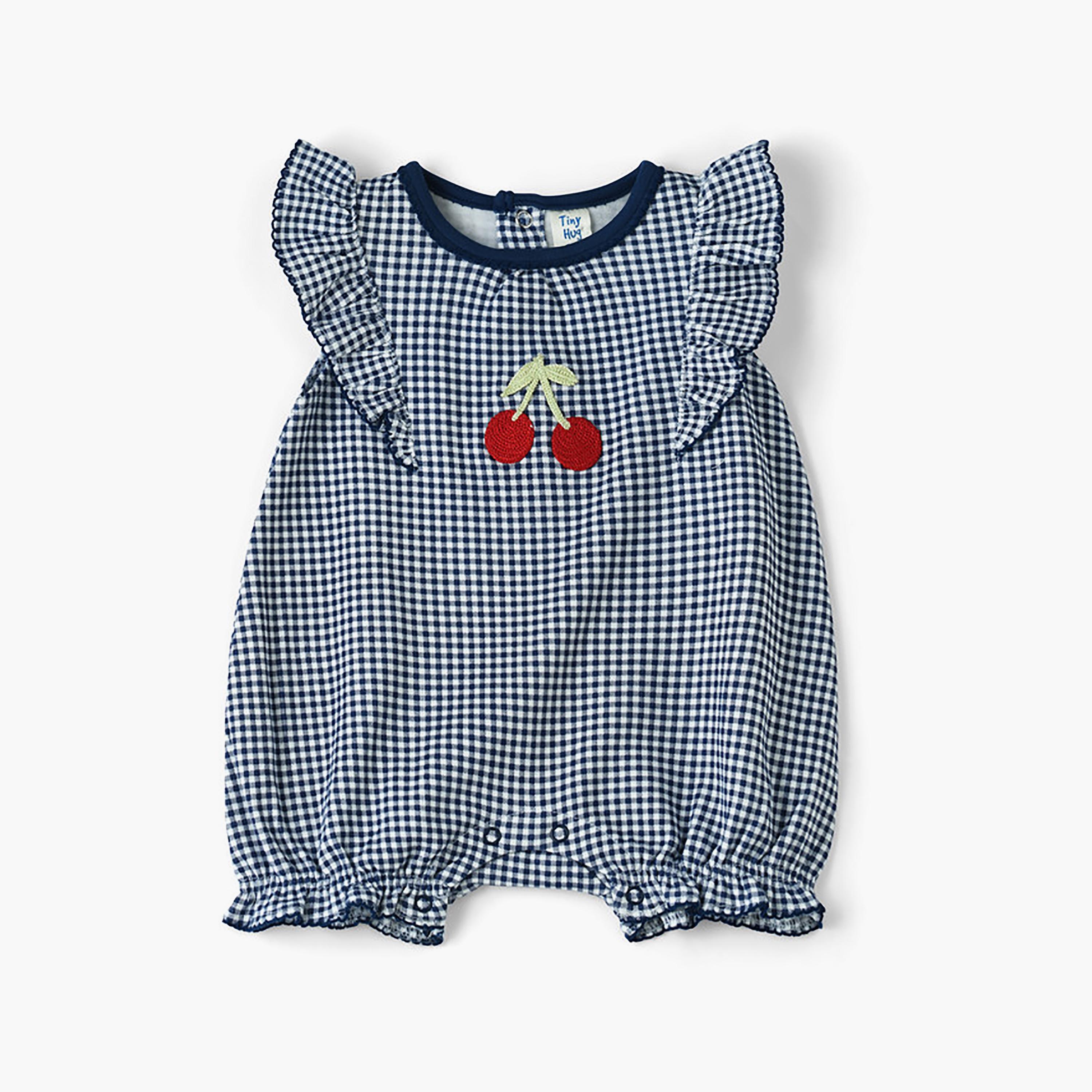 UniqKidz Sleeveless Checked Cotton Jumpsuit-baby-girls-clothing-dressesandjumpsuits-image-1