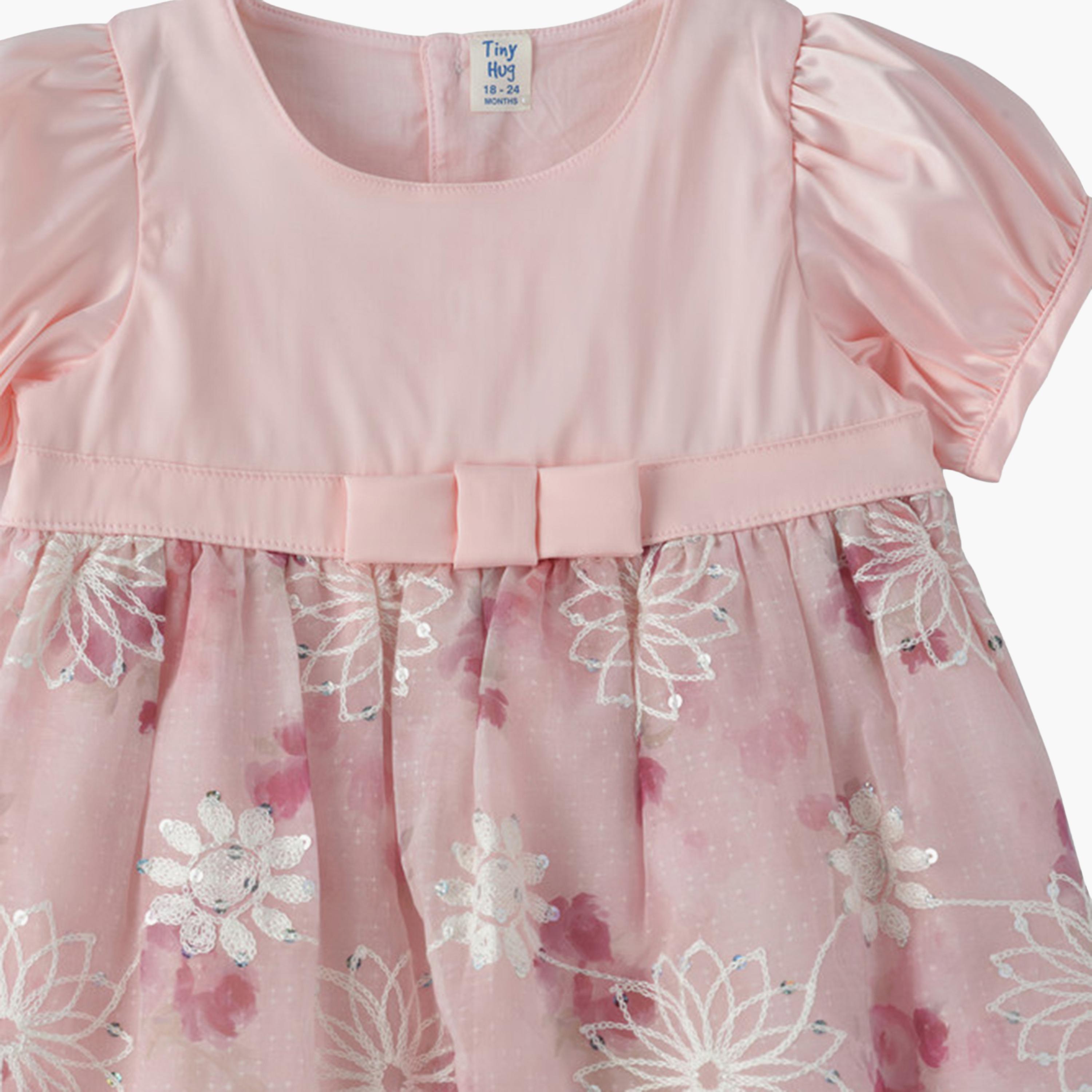 فستان قطن مطرز بأكمام قصيرة من يونيكيدز-baby-girls-clothing-dressesandjumpsuits-image-3