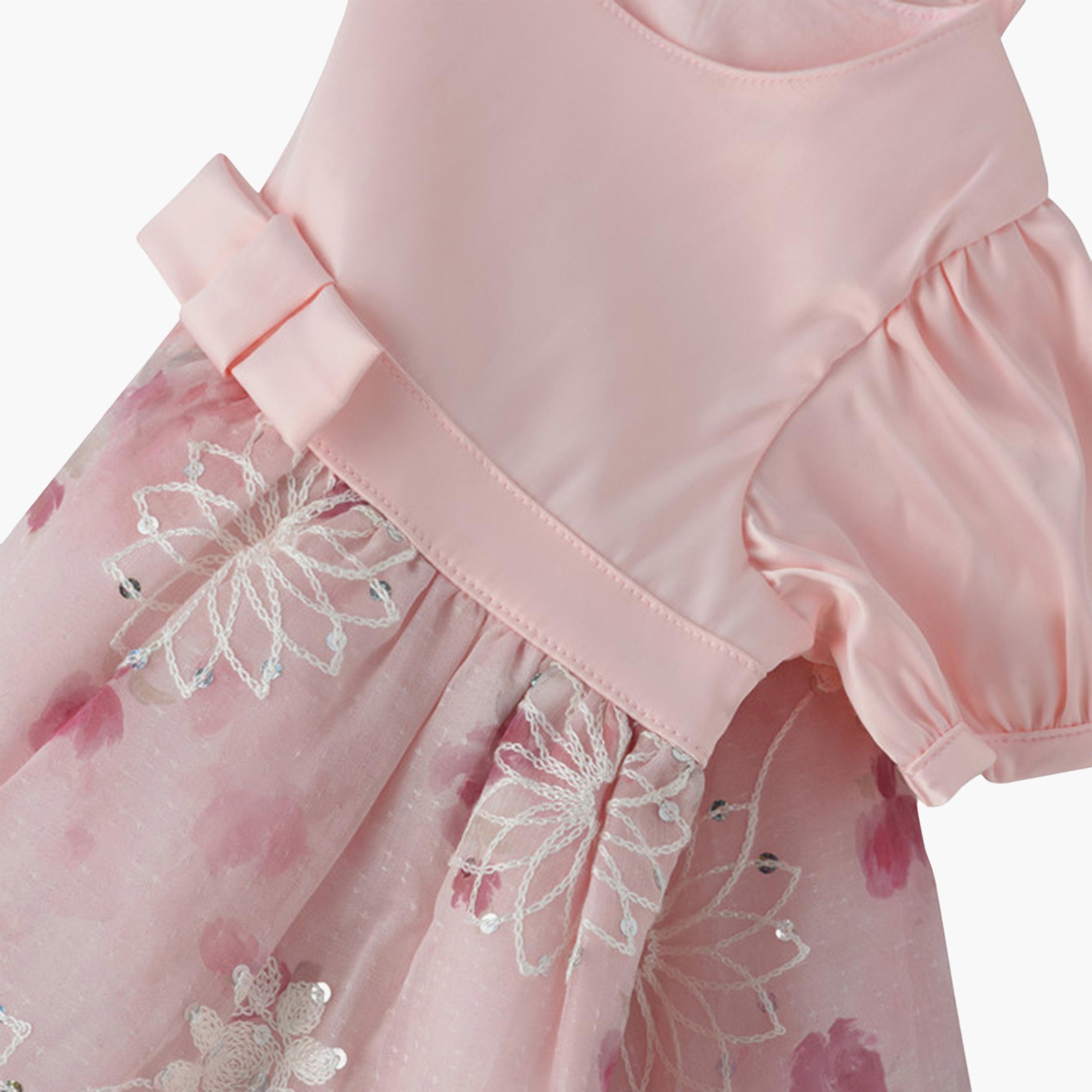 فستان قطن مطرز بأكمام قصيرة من يونيكيدز-baby-girls-clothing-dressesandjumpsuits-image-4