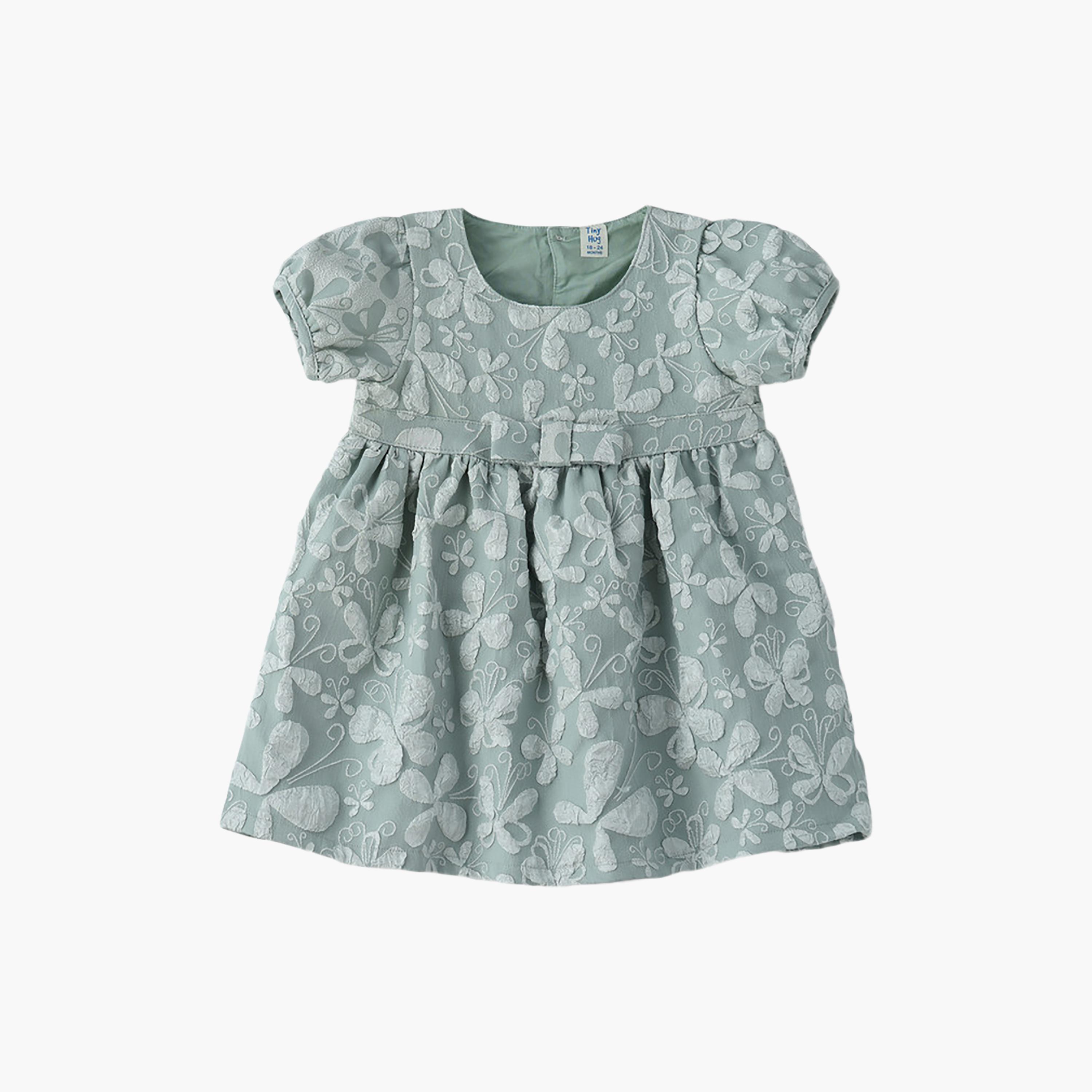 فستان قطن مطرز بأكمام قصيرة من يونيكيدز-baby-girls-clothing-dressesandjumpsuits-image-1