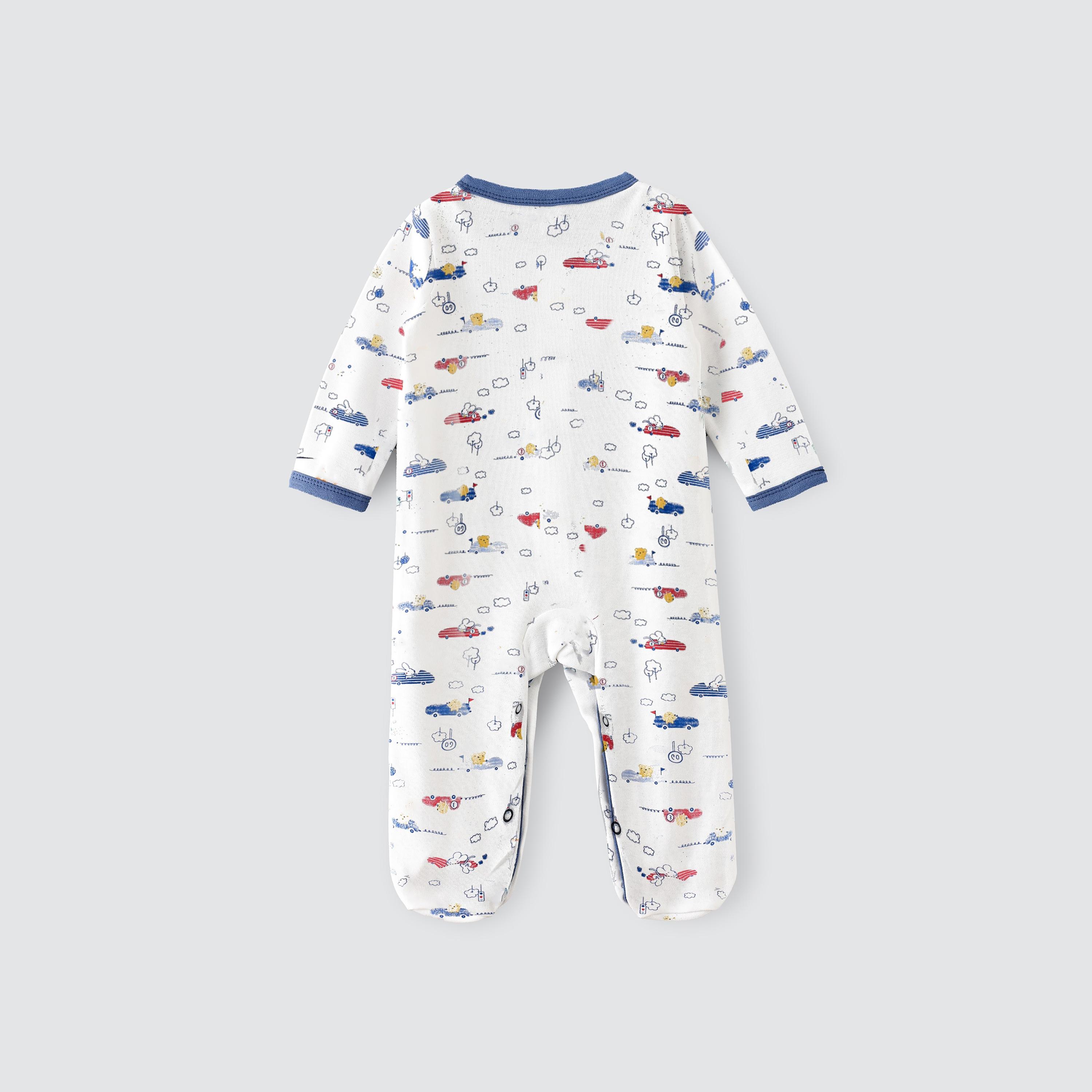 UniqKidz Soft and Comfortable Sleepsuit with Mittens for Baby Boys-baby-boys-clothing-nightwear-sleepsuits-image-2